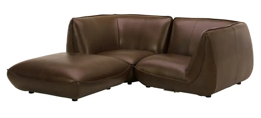 Zeppelin Nook Modular Leather Sectional - Toasted Hickory