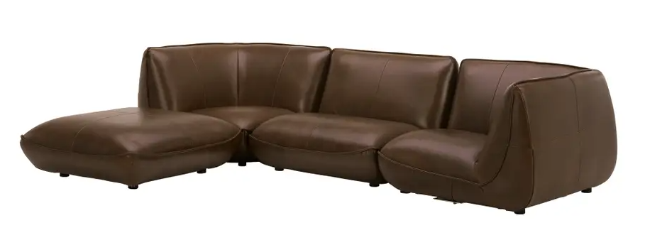 Zeppelin Lounge Modular Leather Sectional - Toasted Hickory