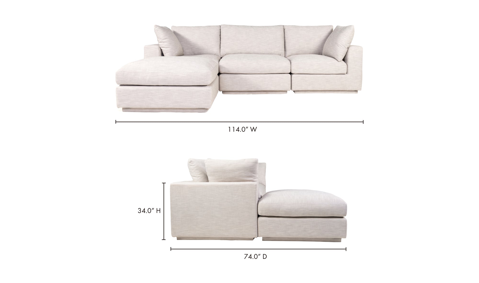 Justin Lounge Modular Sectional - Taupe