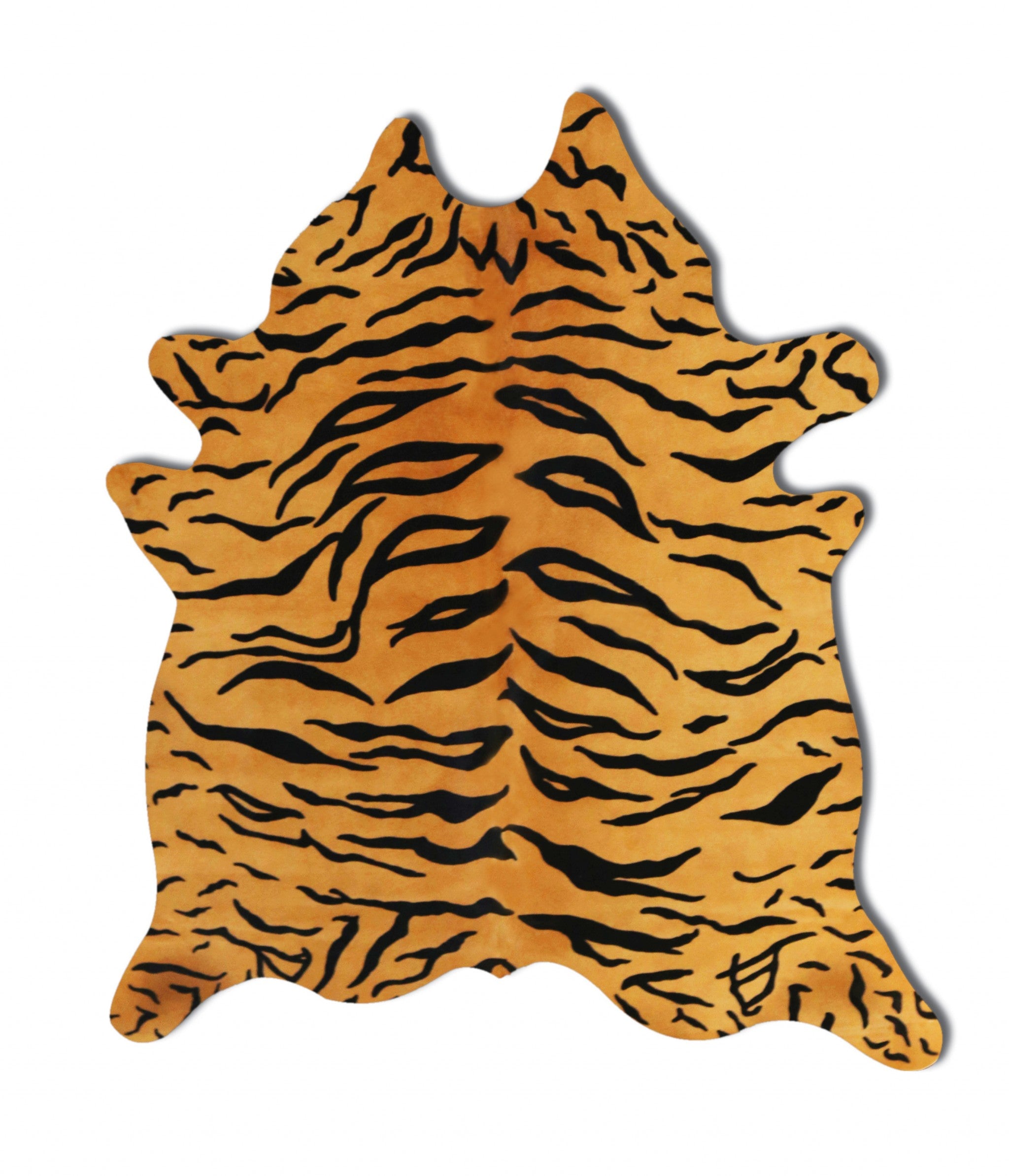 72" x 84" Tiger Chocolate On Natural Cowhide - Rug Default Title