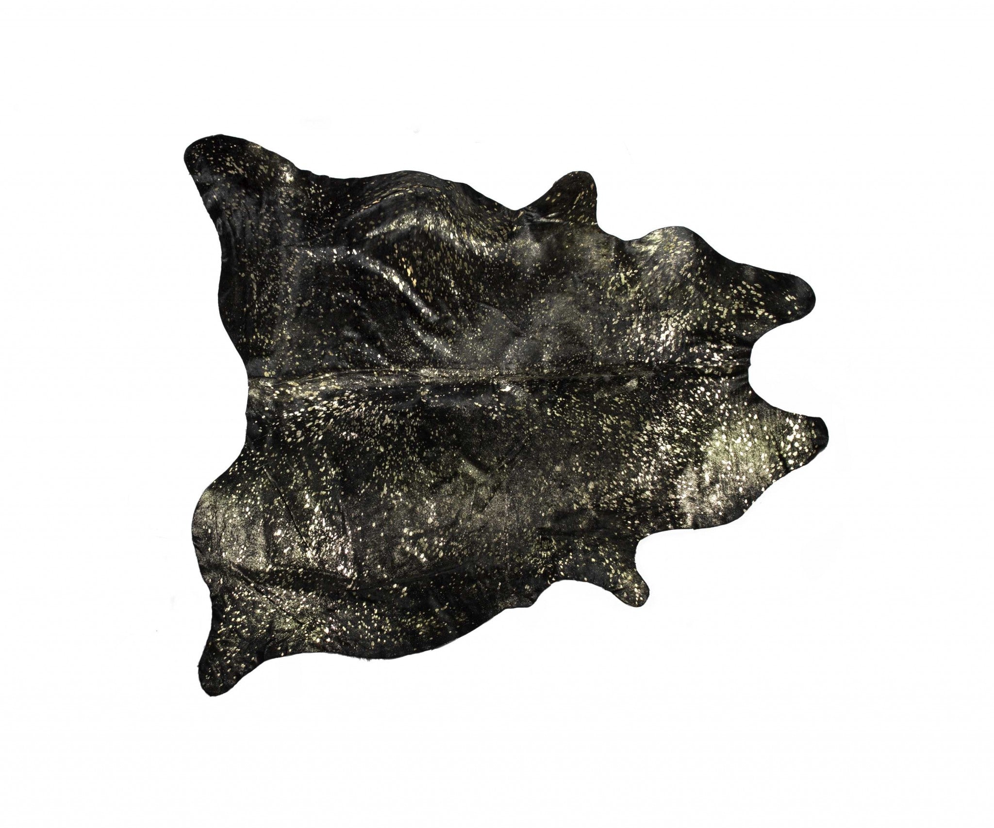 60" x 84" Chocolate And Gold Cowhide - Area Rug Default Title