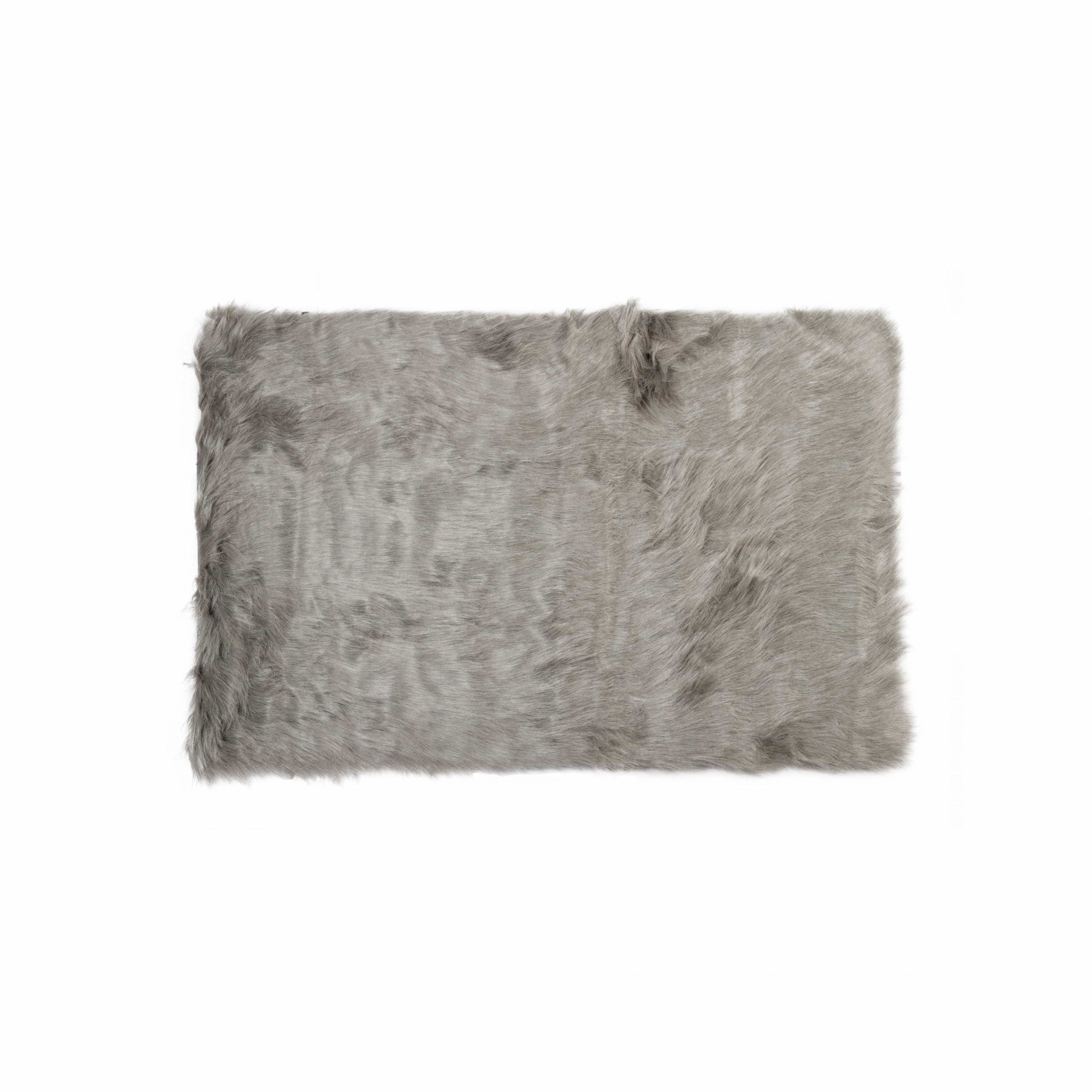 5' x 8' Gray Faux Sheepskin Area Rug Default Title