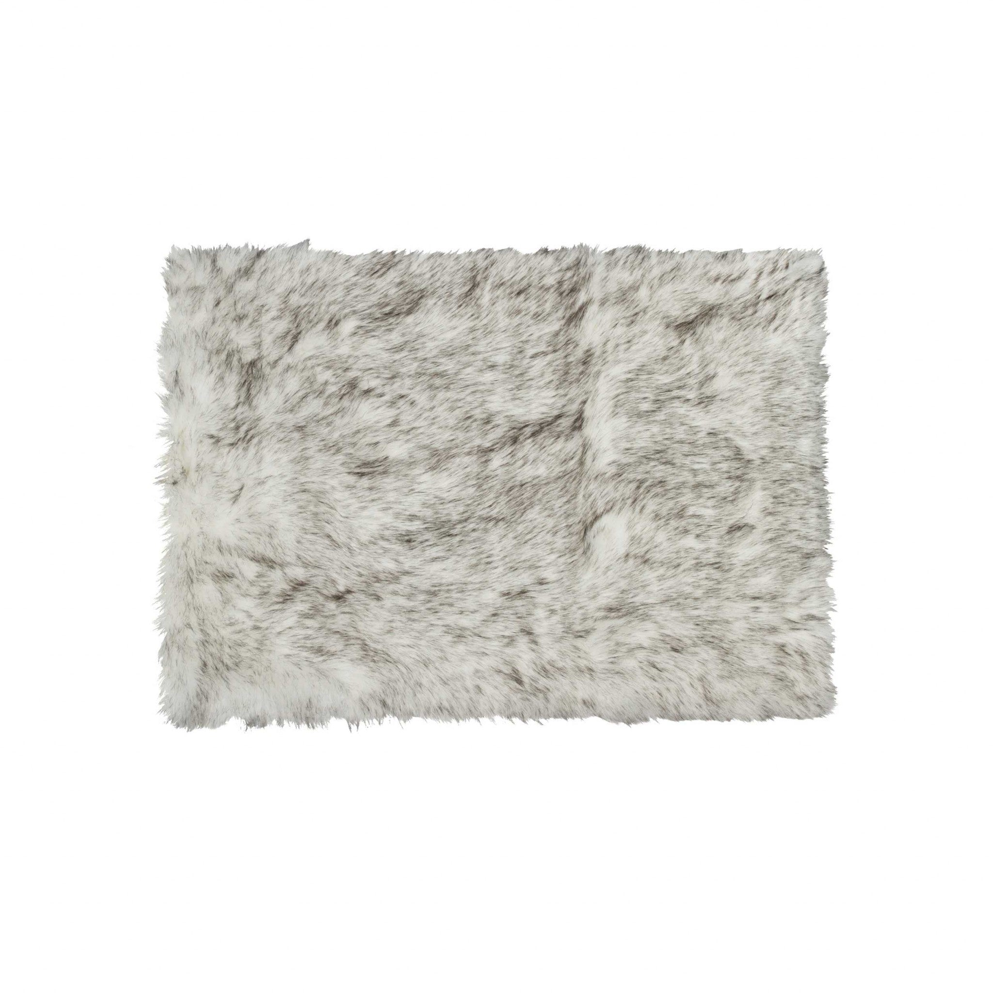 5' x 8' Ombre Gray Faux Sheepskin Rug Default Title