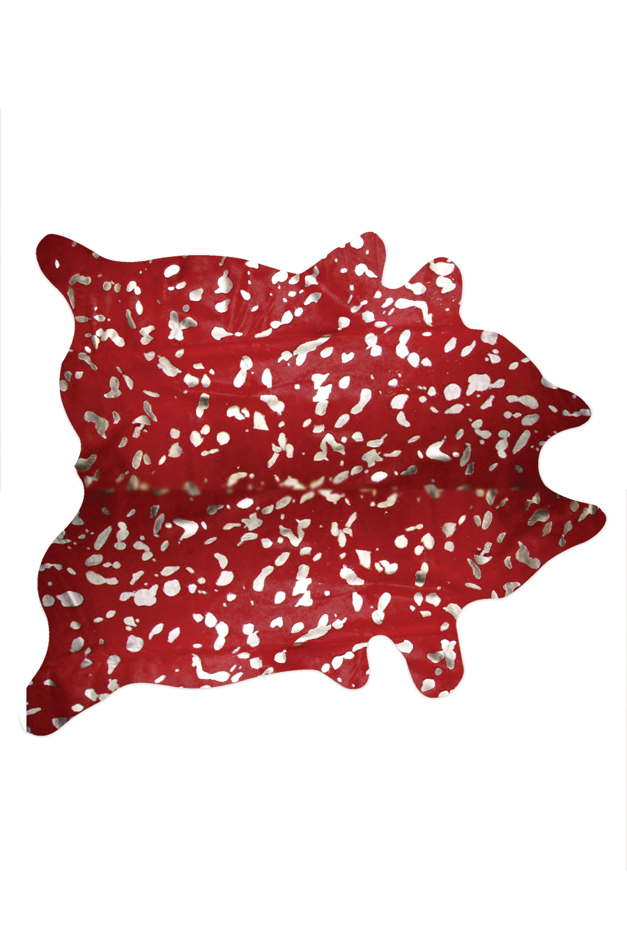 72" x 84" Red and Silver Cowhide - Area Rug Default Title