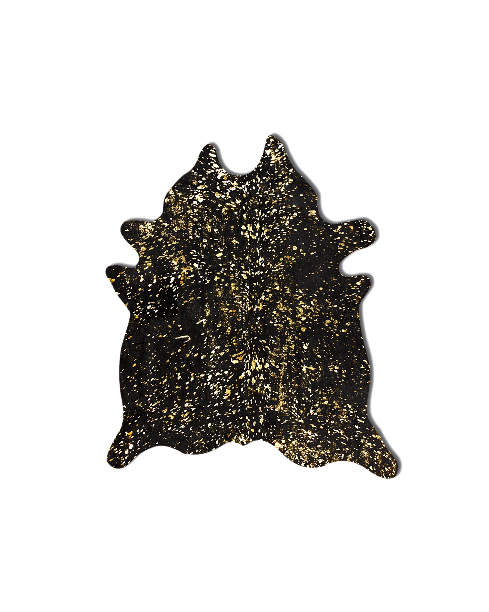 60" x 84" Black And Gold Cowhide - Area Rug Default Title