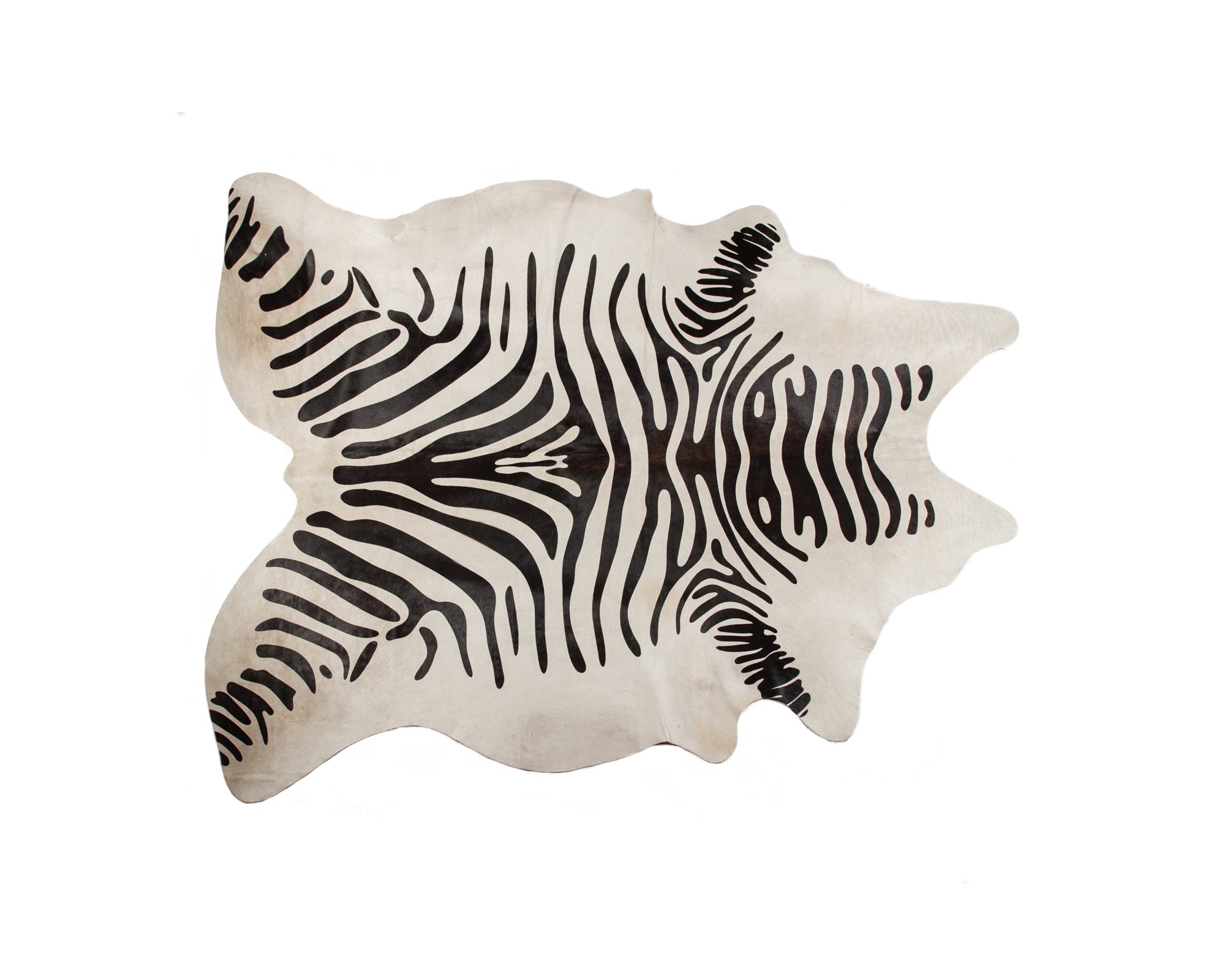 5' x 7' Zebra Stripe Black and White Natural Cowhide Area Rug Default Title