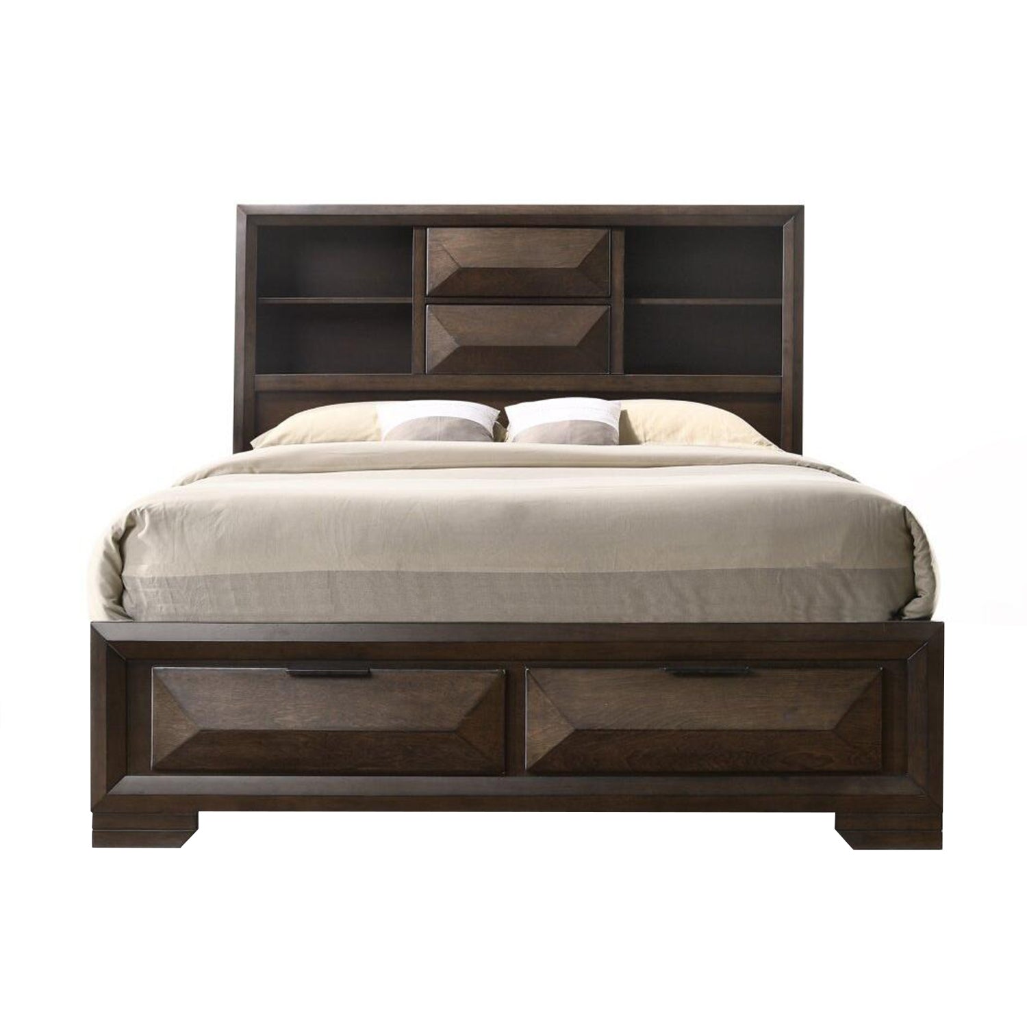 91" X 63" X 53" Espresso Rubber Wood Queen Storage Bed Default Title