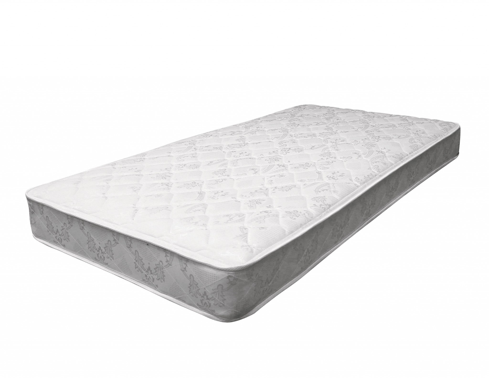 75" X 54" X 6" Full White And Gray Fabric Mattress Default Title