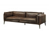 94" X 34" X 30" Distressed Chocolate Top Grain Leather Sofa