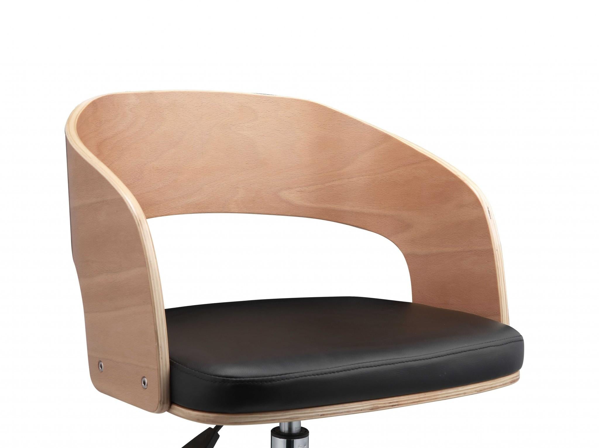 Mod Rolling Black Faux Leather Office Desk Chair
