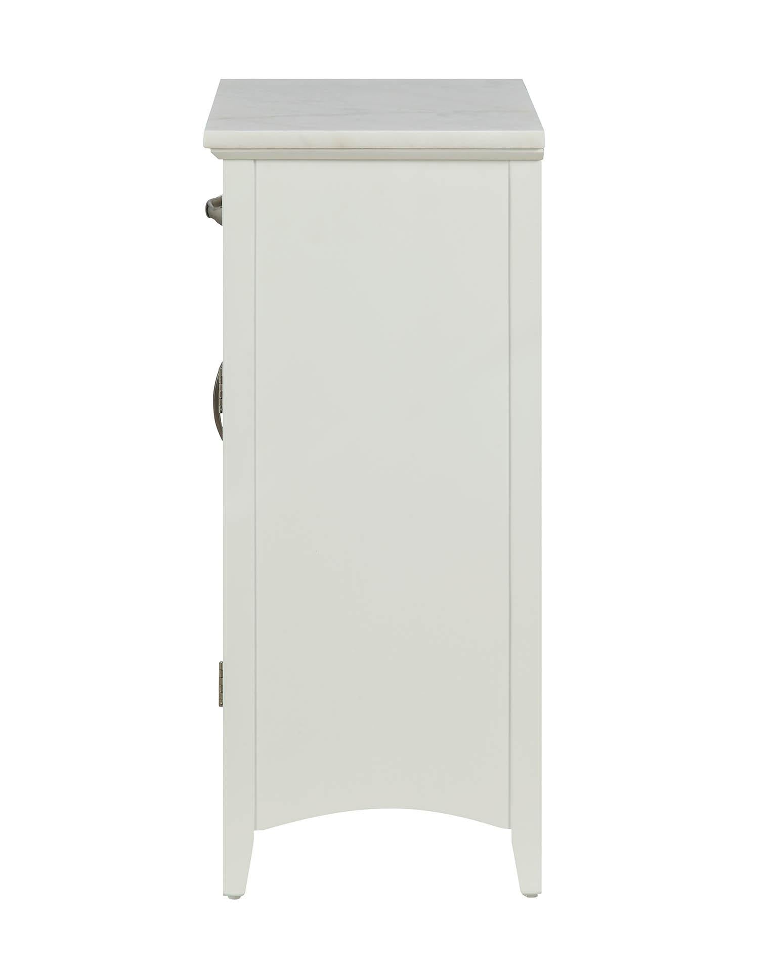 Compact Stylish White Marble Top Cabinet