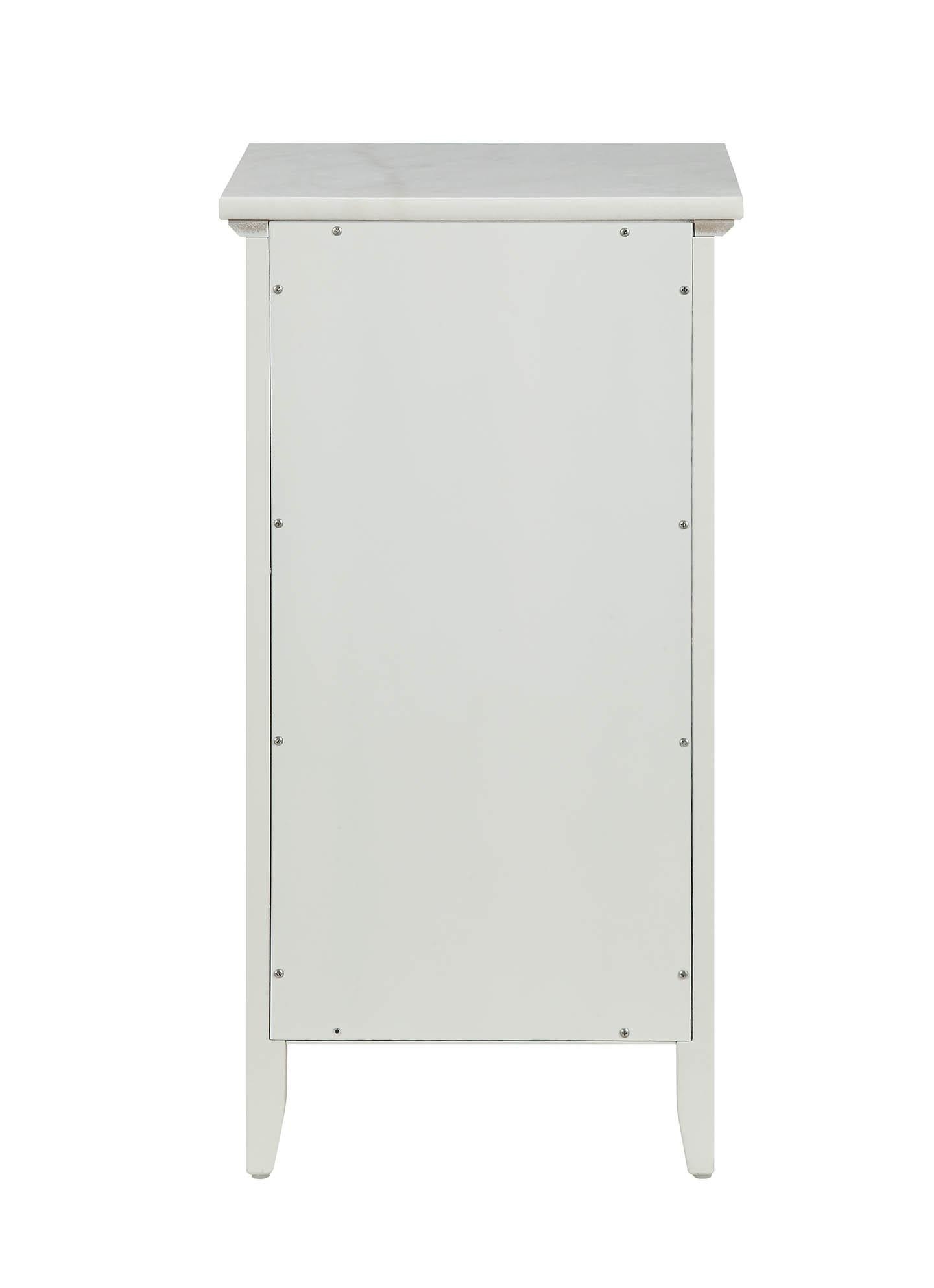 Compact Stylish White Marble Top Cabinet