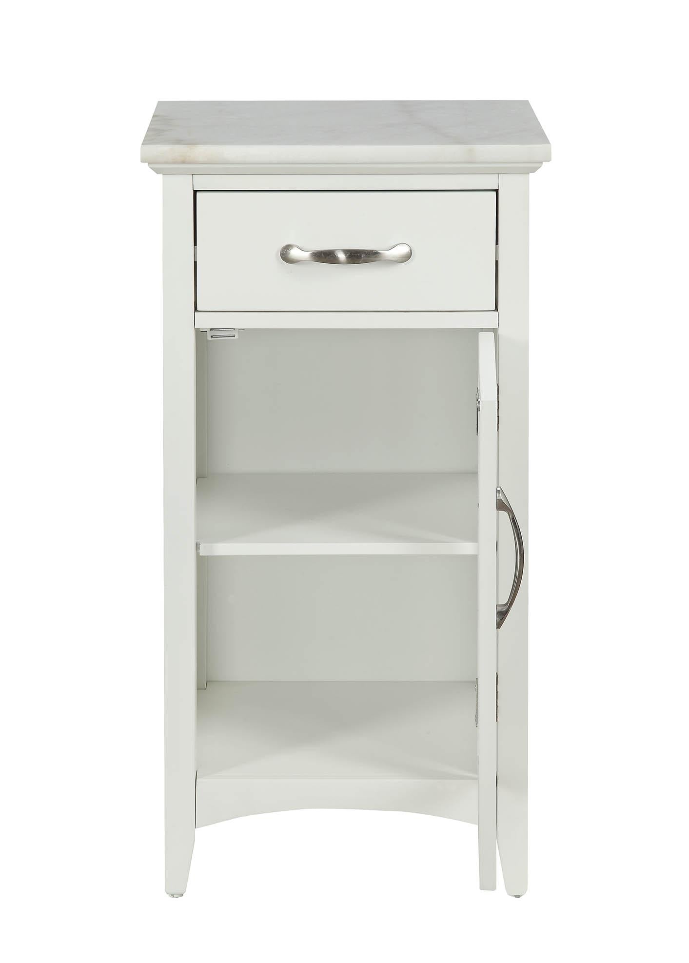 Compact Stylish White Marble Top Cabinet