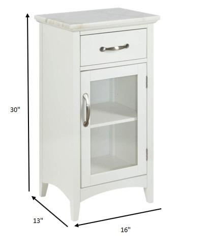 Compact Stylish White Marble Top Cabinet