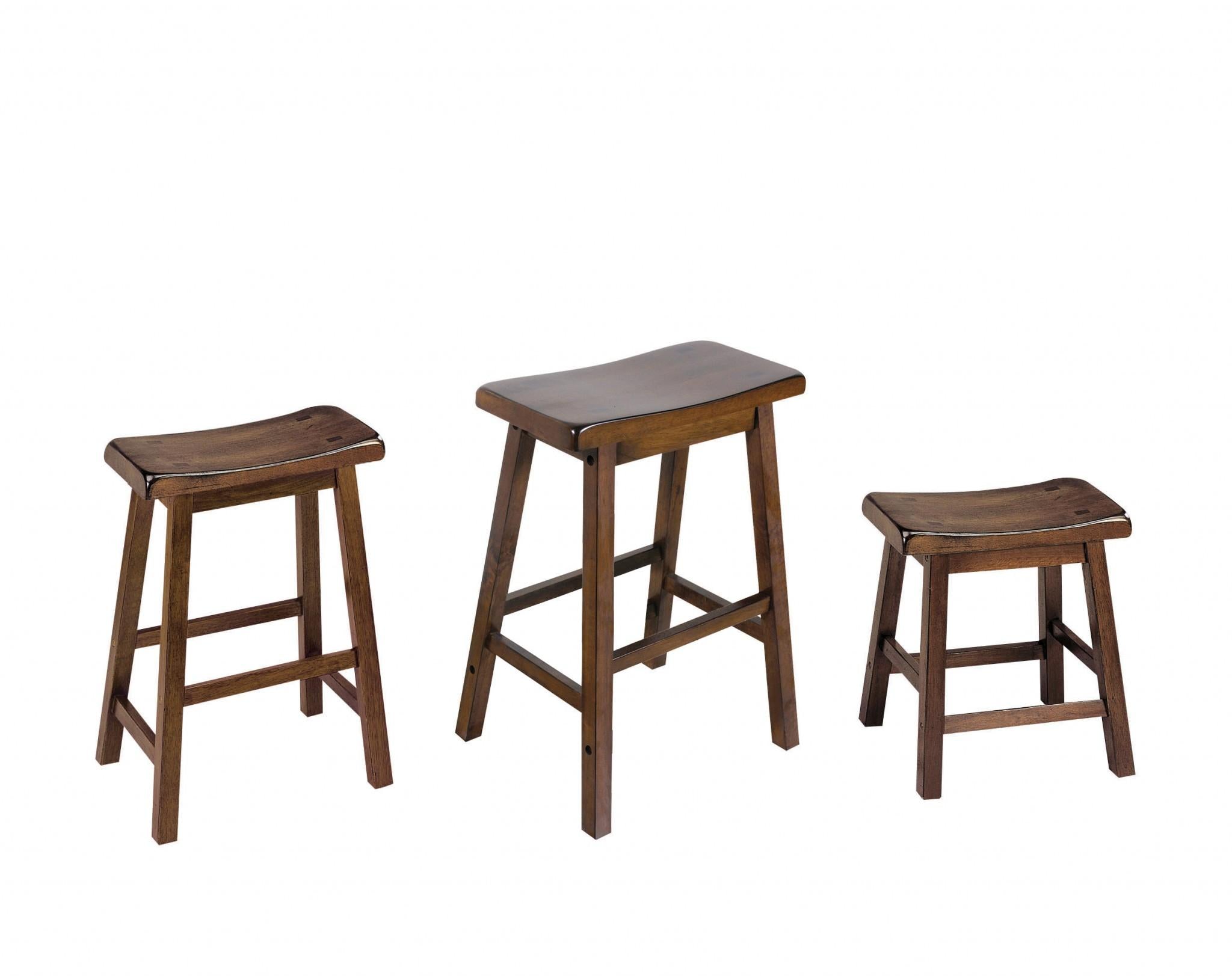 Walnut Wooden Set of 2 Stool