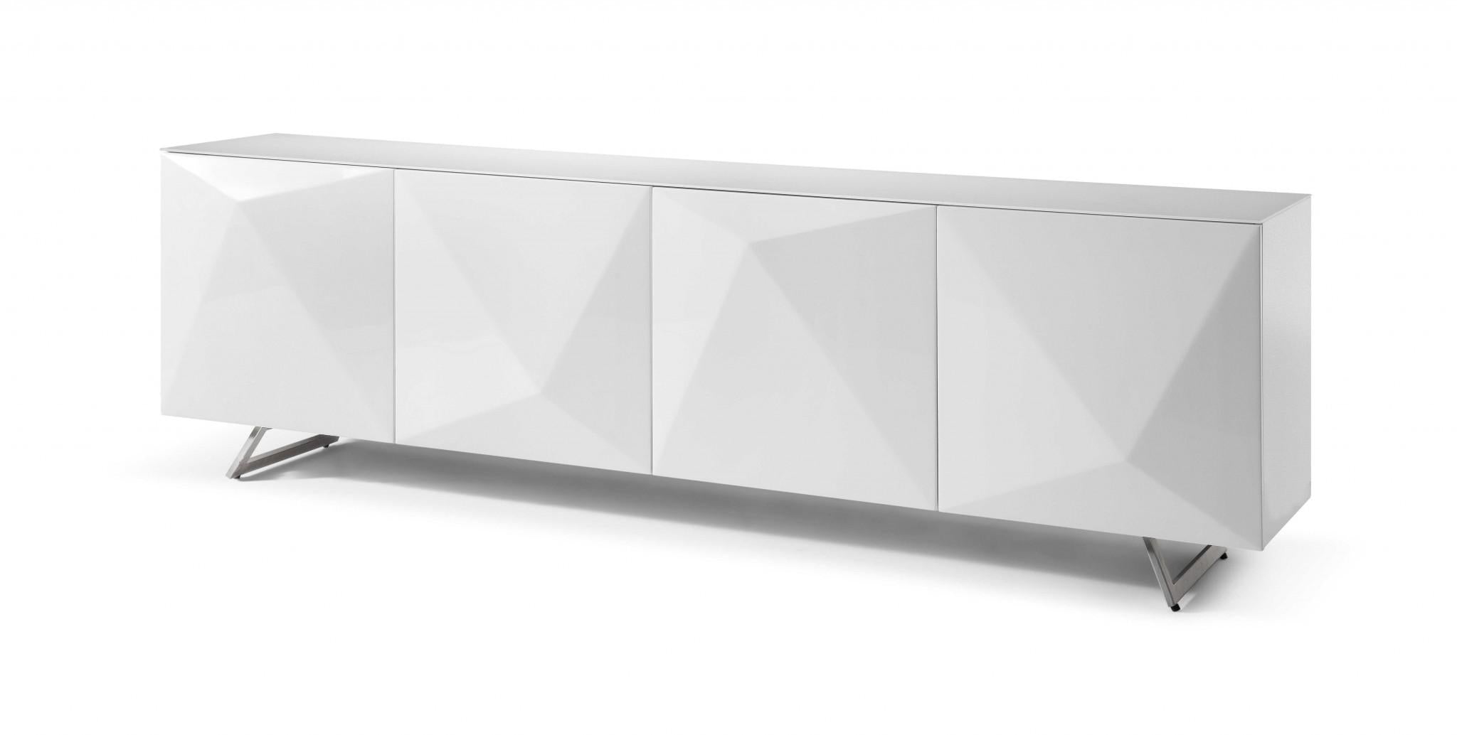 White Contemporary Storage Buffet Server