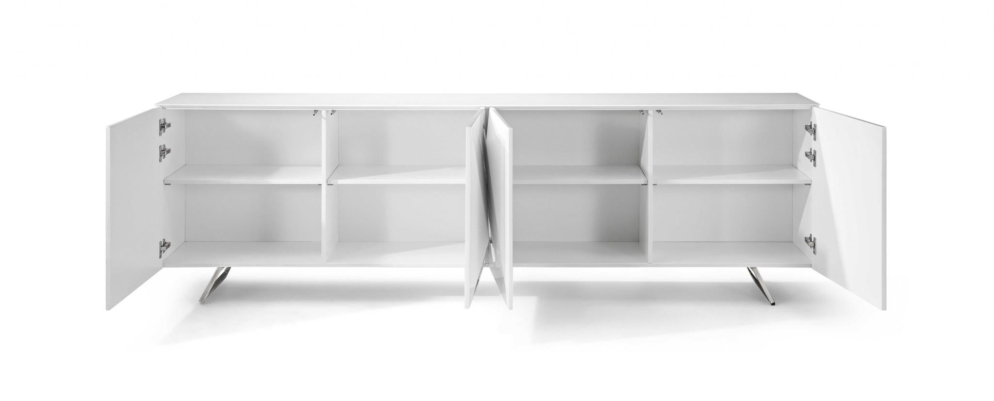 White Contemporary Storage Buffet Server