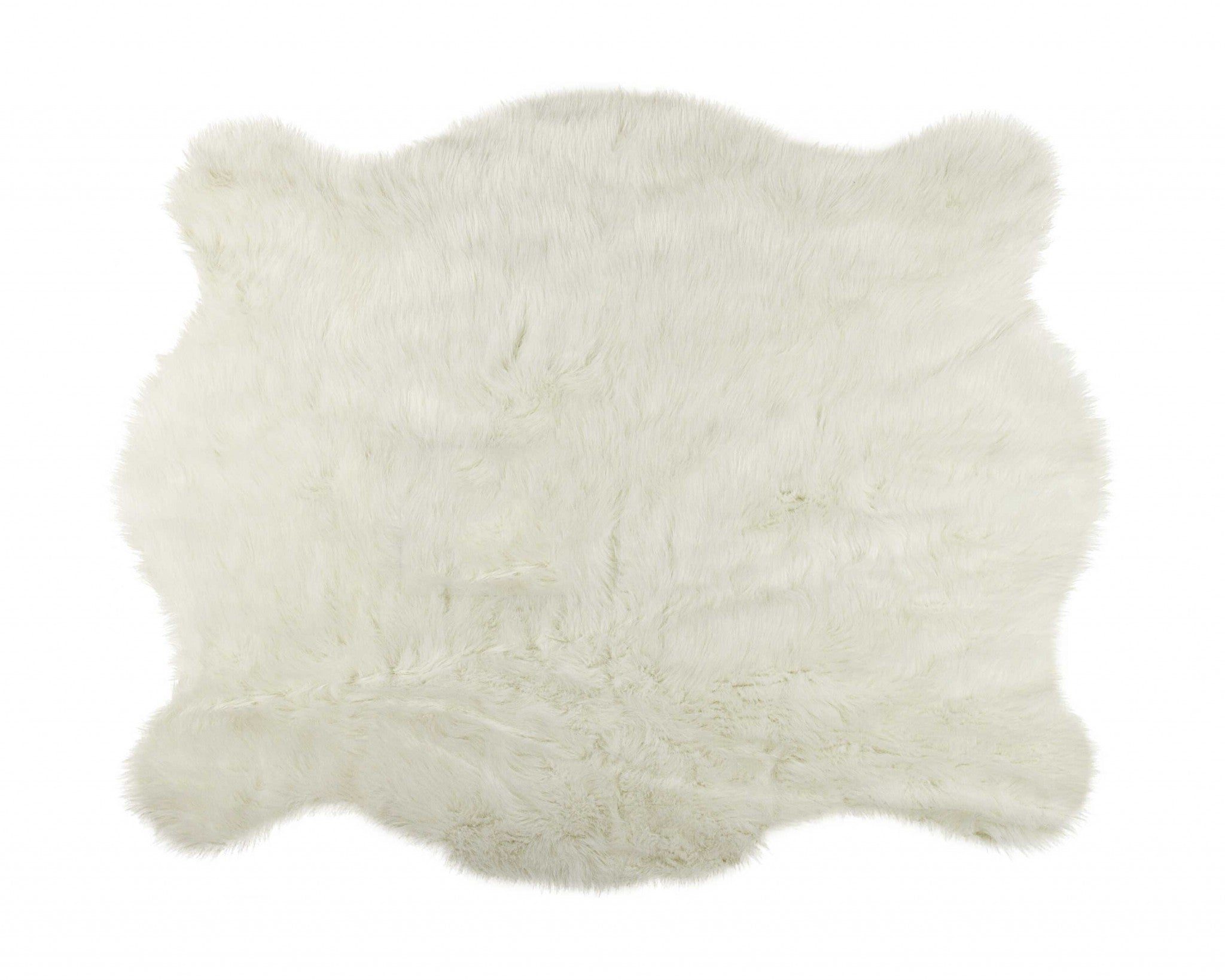 4' x 5' Polar Bear Off White Faux Hide Area Rug Default Title