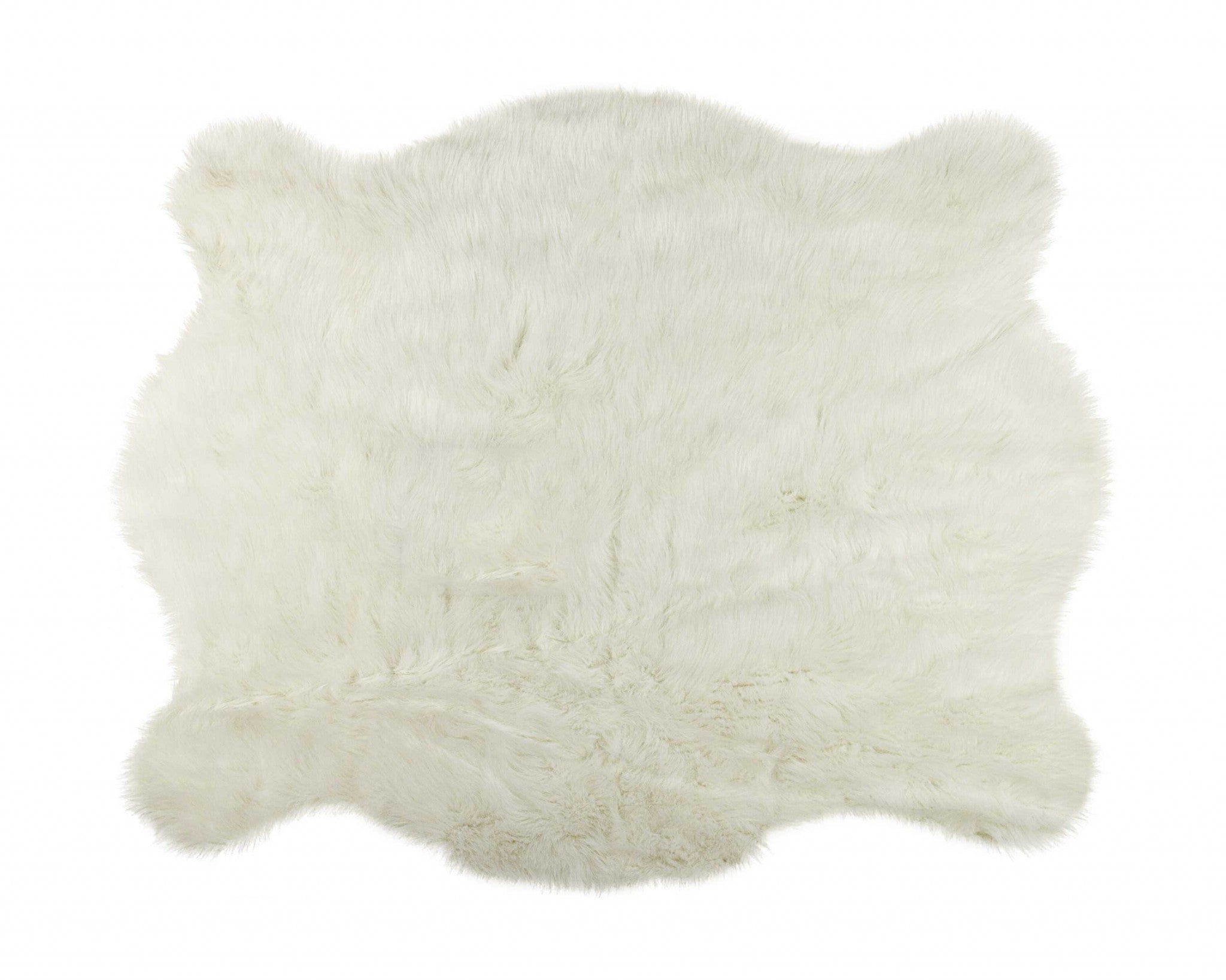 5' x 8' Polar Bear Off White Faux Hide Area Rug Default Title