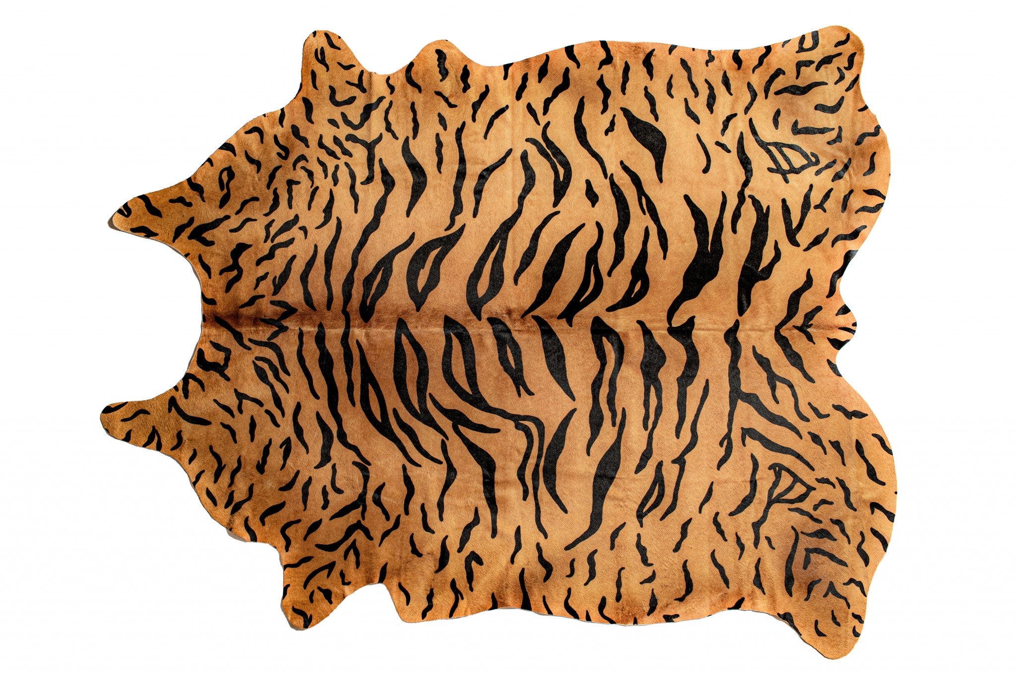 72" x 84" Tiger Black on Natural Cowhide  Rug Default Title
