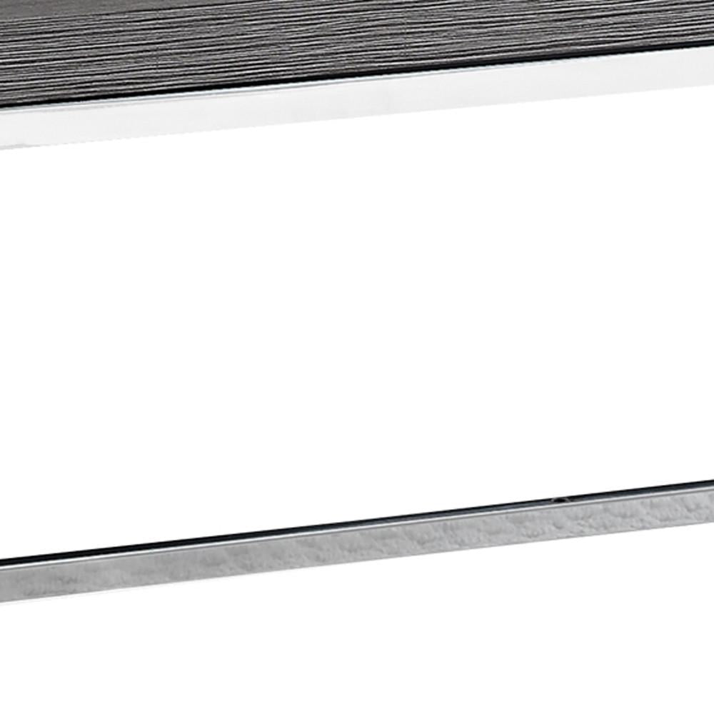 X Trestle Gray and Chrome Coffee Table
