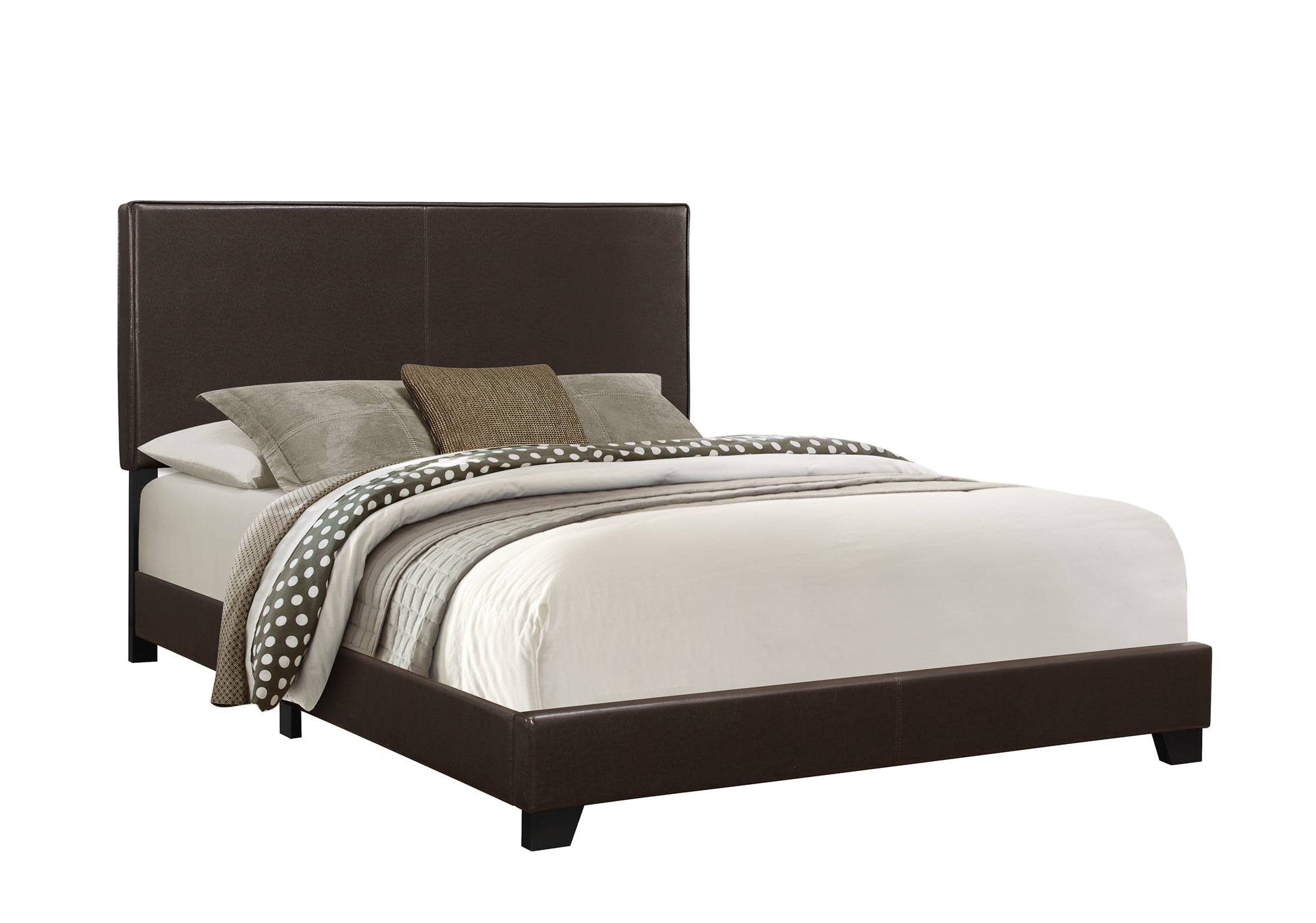Brown Standard Bed Upholstered With Headboard Default Title