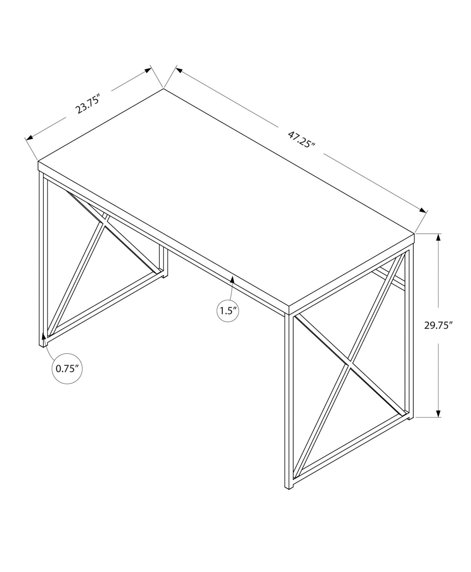 Brown Black Particle Board Metal  Computer Desk