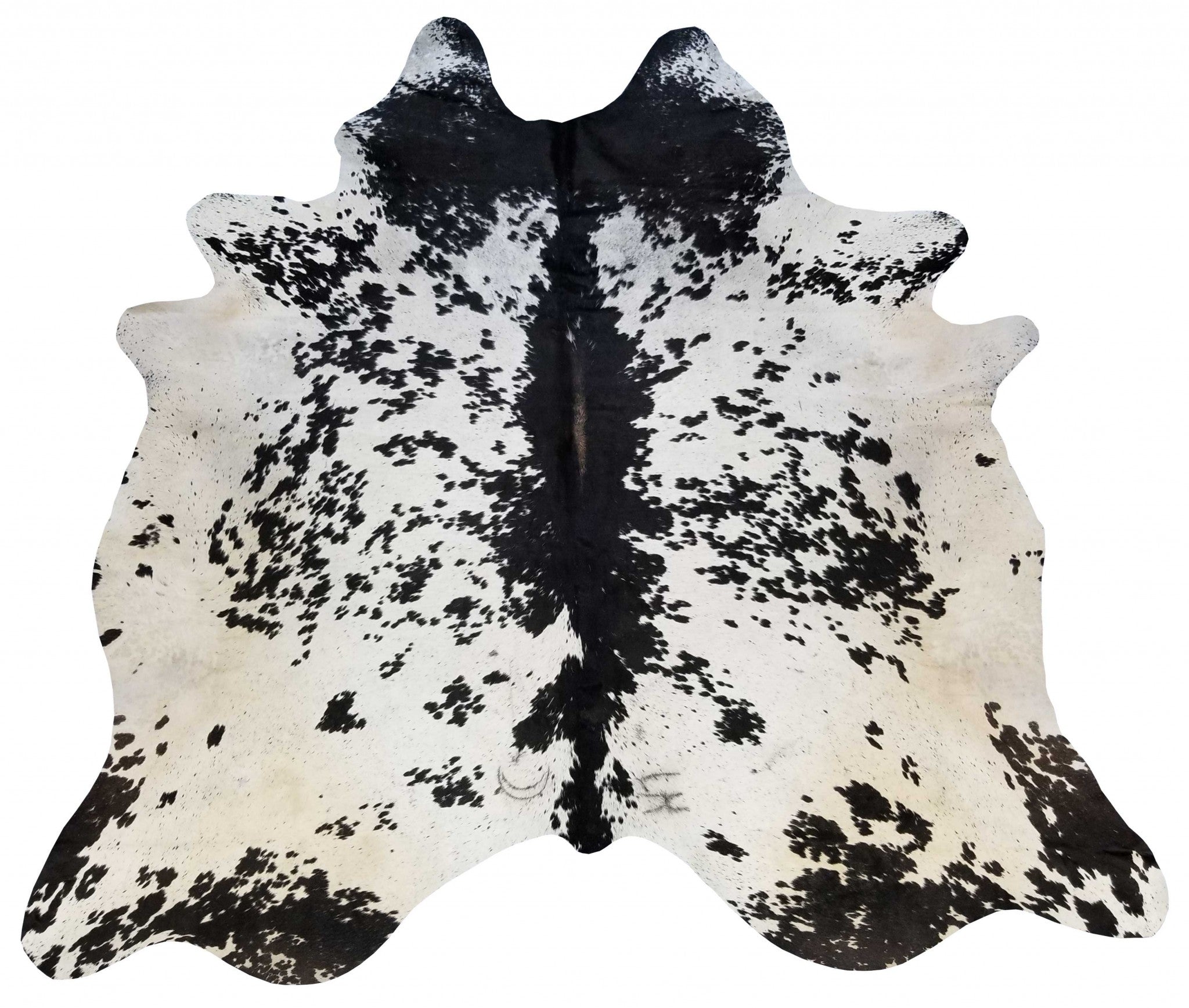 6 Ft Black and White Brindled Cowhide Rug Default Title