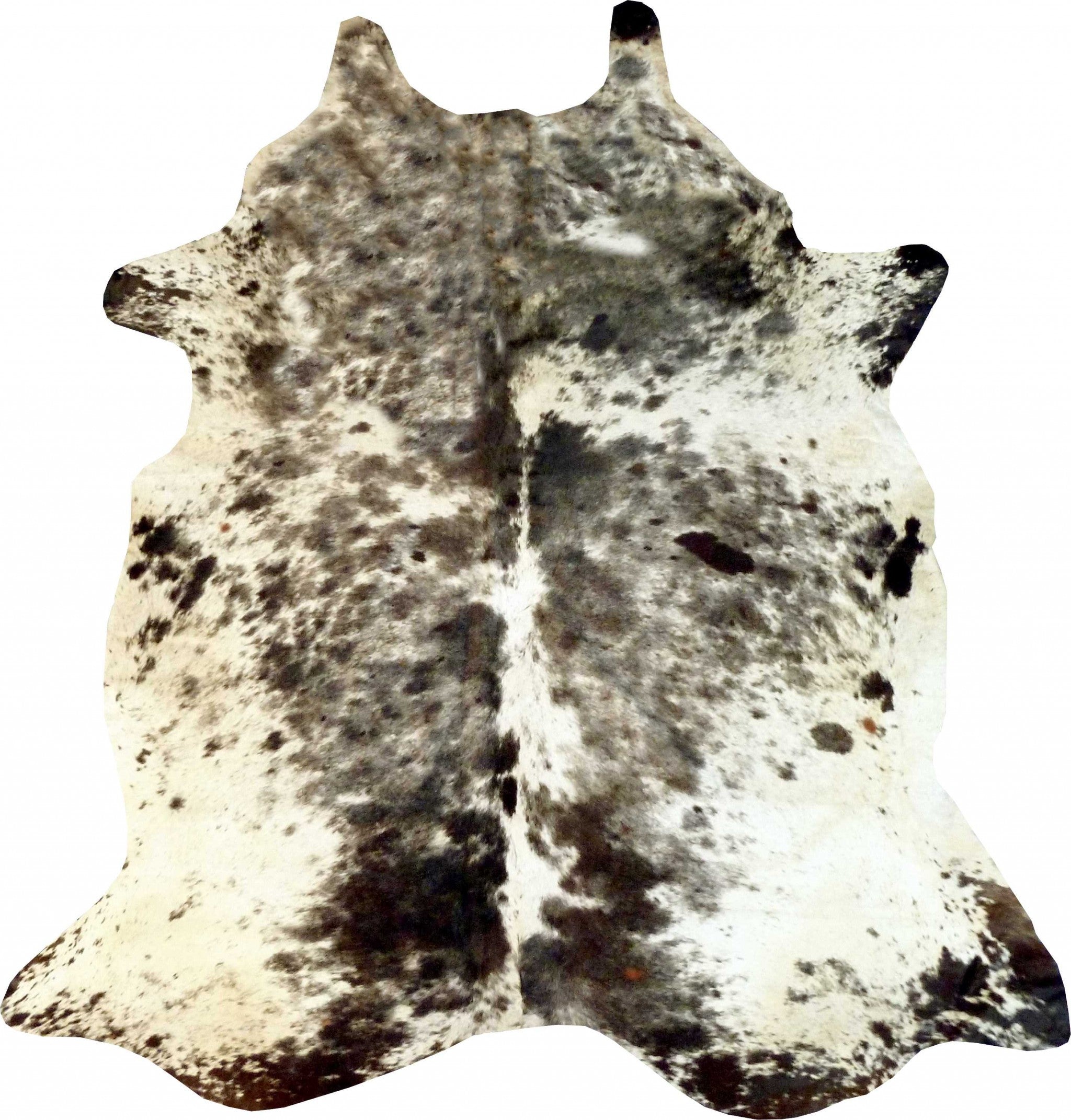 6.5 Ft  Black and White Brindled Cowhide Rug