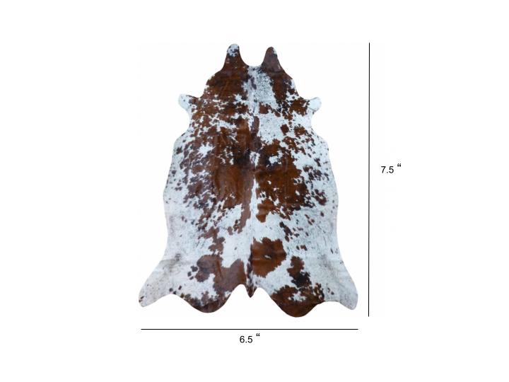 6.5 Ft  Brown and White Brindled Cowhide Rug