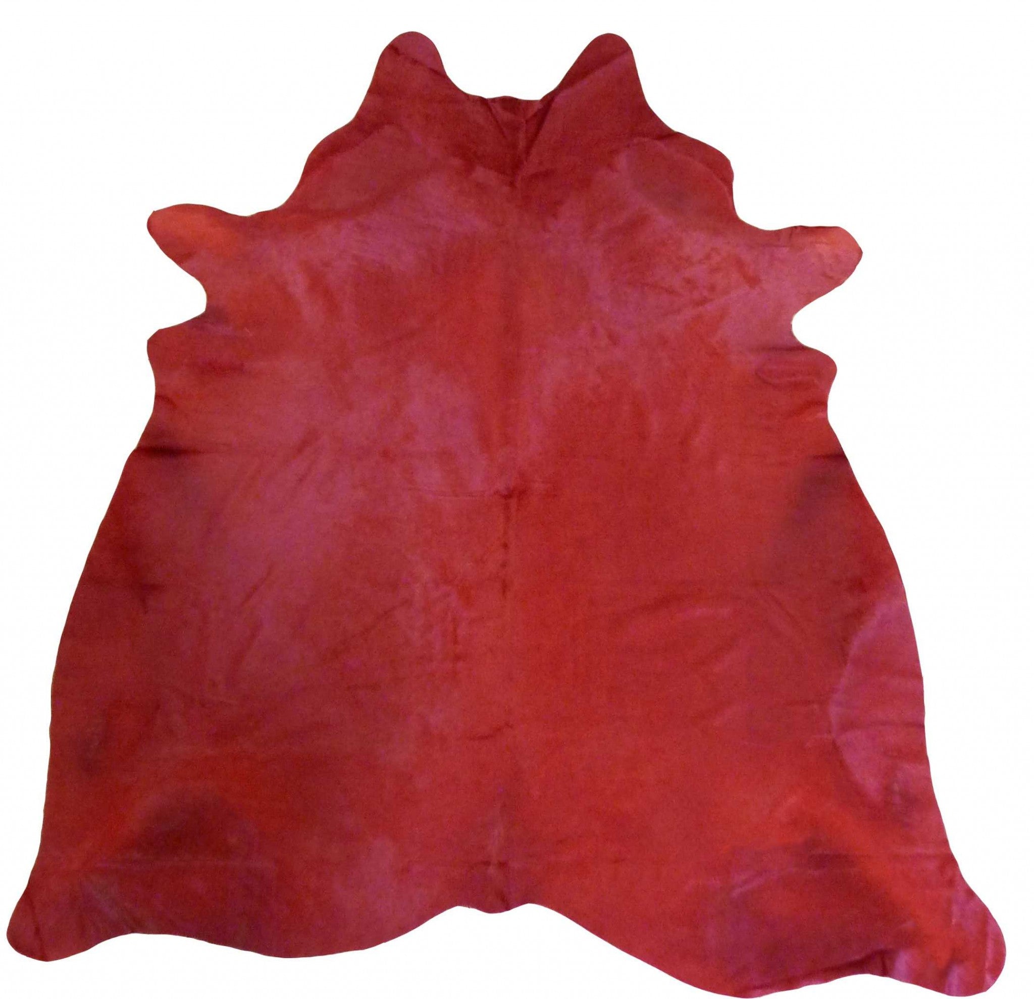 6.5' Red Genuine Cowhide Area Rug Default Title
