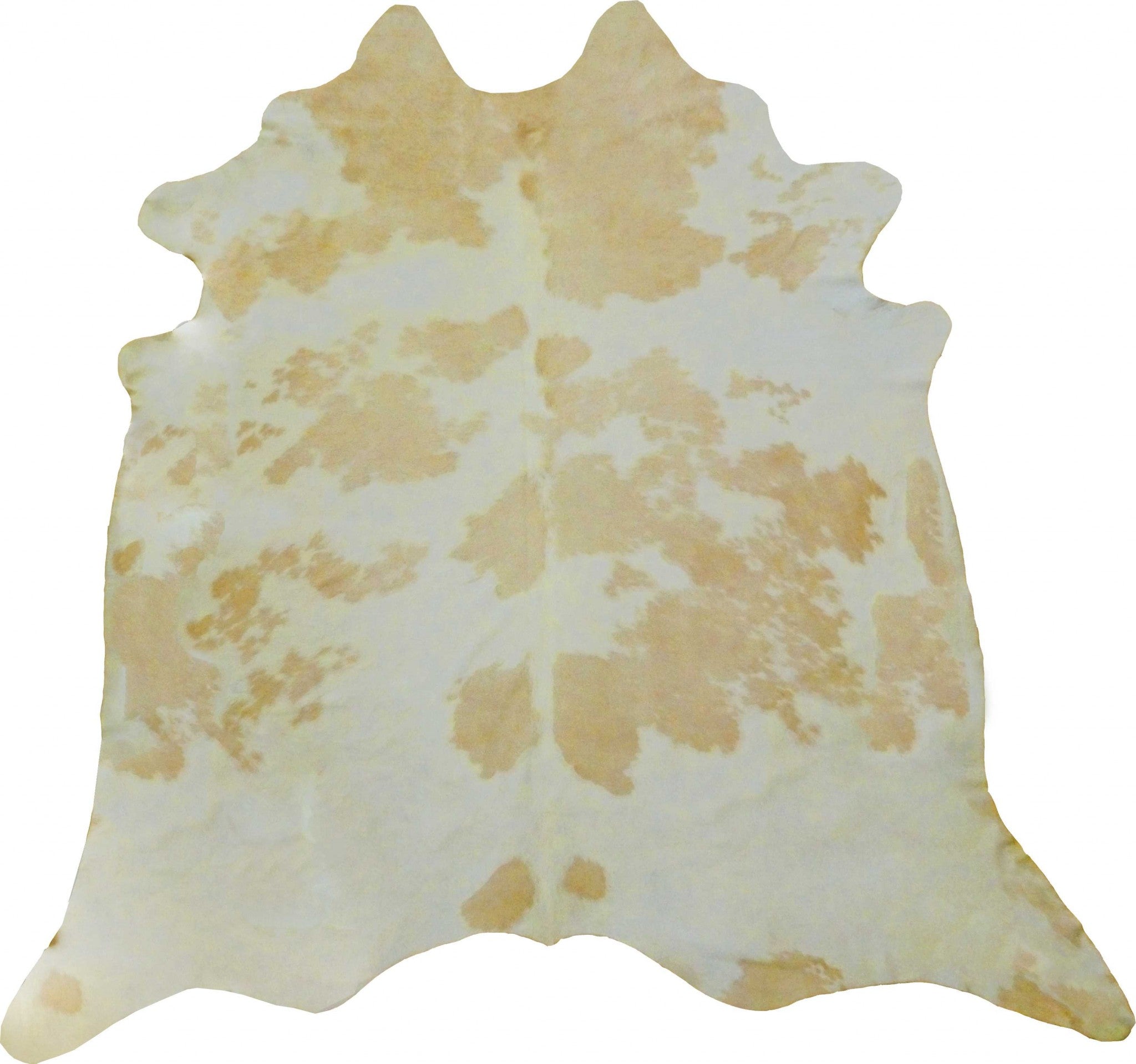 6.5' White and Tan Brazilian Natural Cowhide Area Rug Default Title