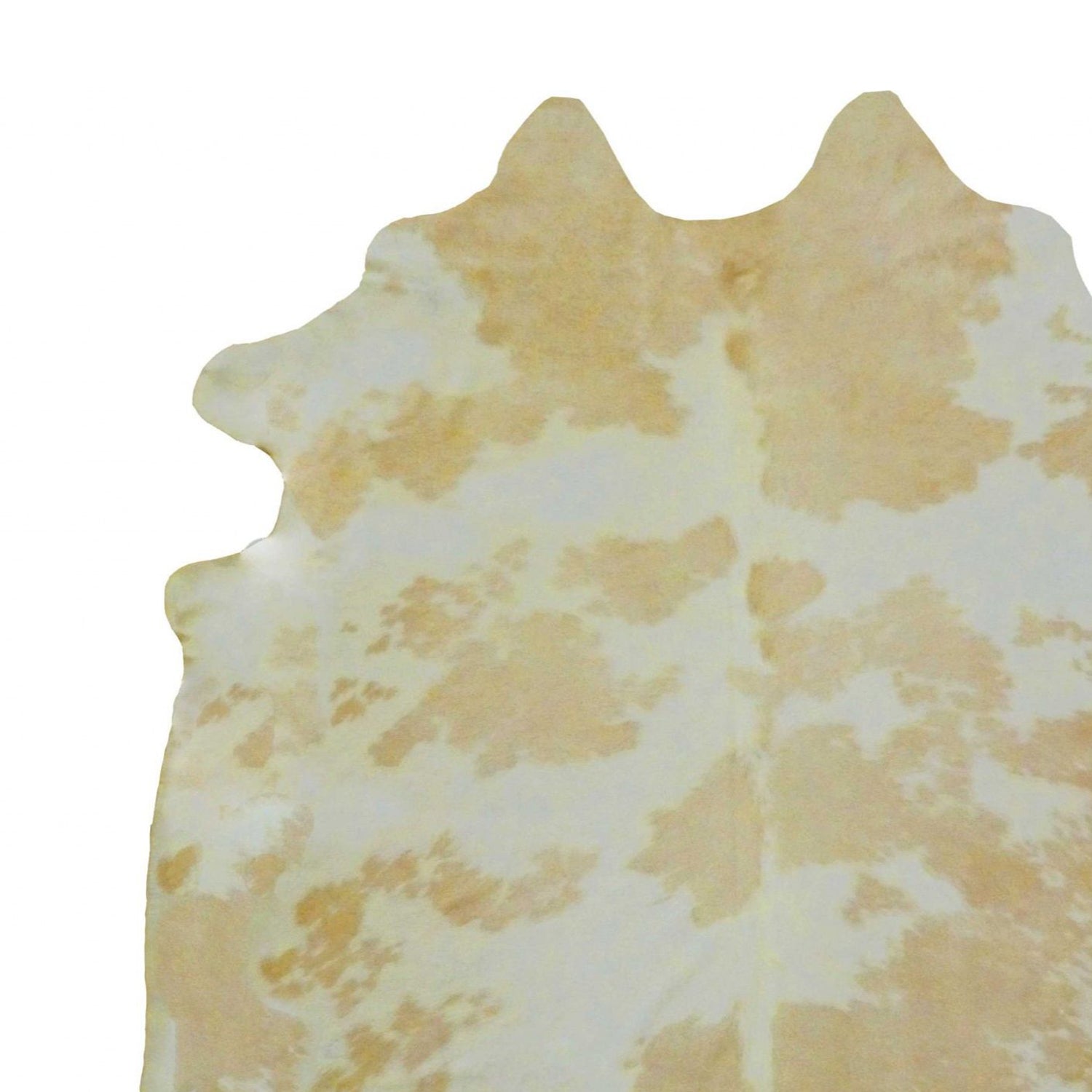 6.5' White and Tan Brazilian Natural Cowhide Area Rug