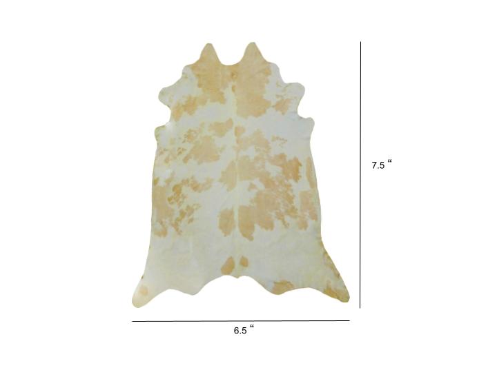 6.5' White and Tan Brazilian Natural Cowhide Area Rug