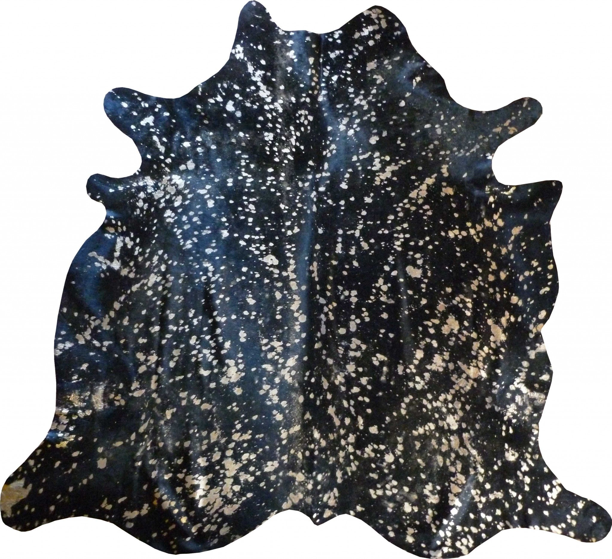 6 Ft Gold Devore on Black Stenciled Cowhide Rug Default Title