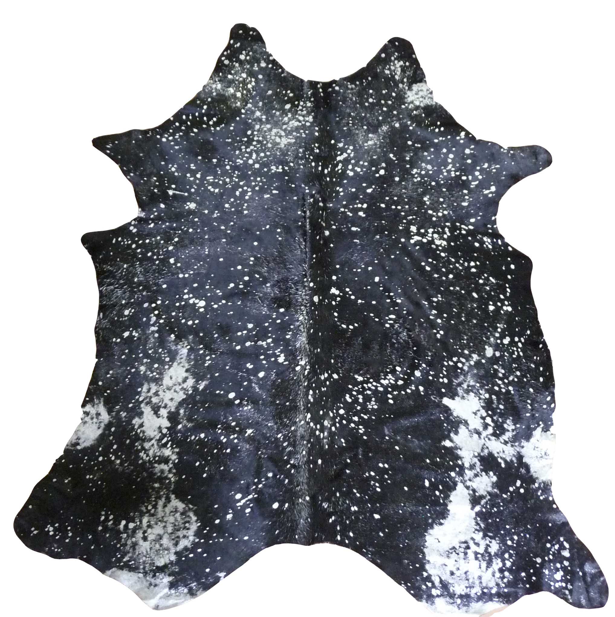 6 Ft Silver Devore on Black Stenciled Cowhide Rug Default Title