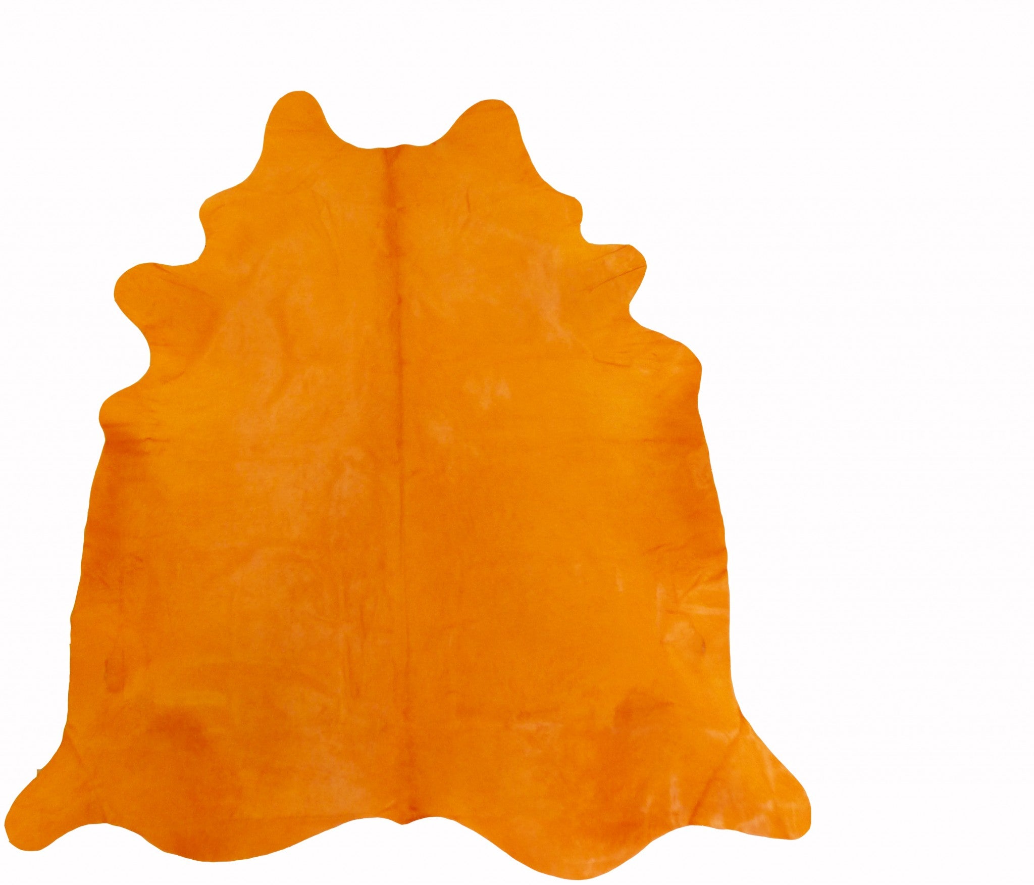 6 Ft Vibrant Orange Stenciled Cowhide Rug Default Title