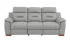 90" X 41" X 41" Modern Gray Leather Reclining Sofa