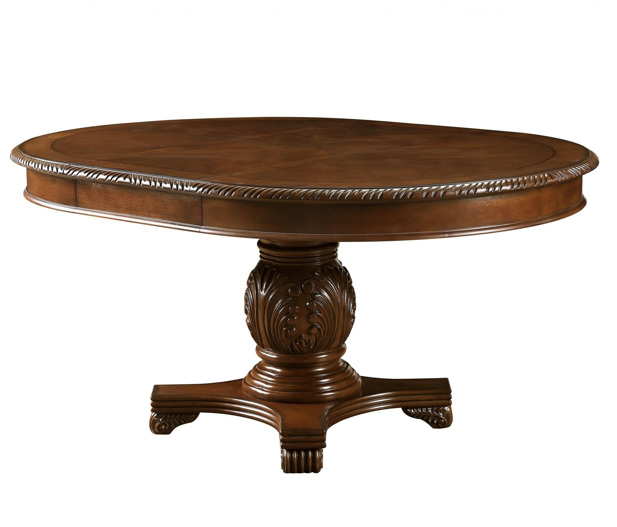 30" X 48" X 66" Wood Poly-Resin Veneer and Engineered Wood Dining Table Cherry Default Title