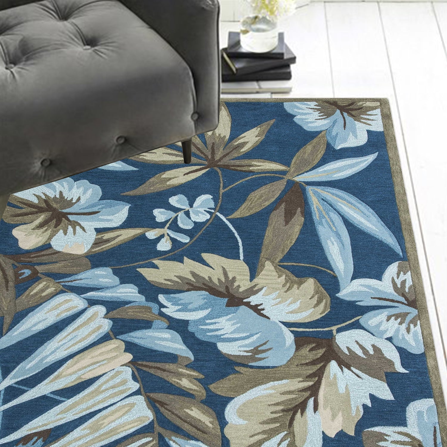 5' x 7' 6 Polyester Ocean Area Rug