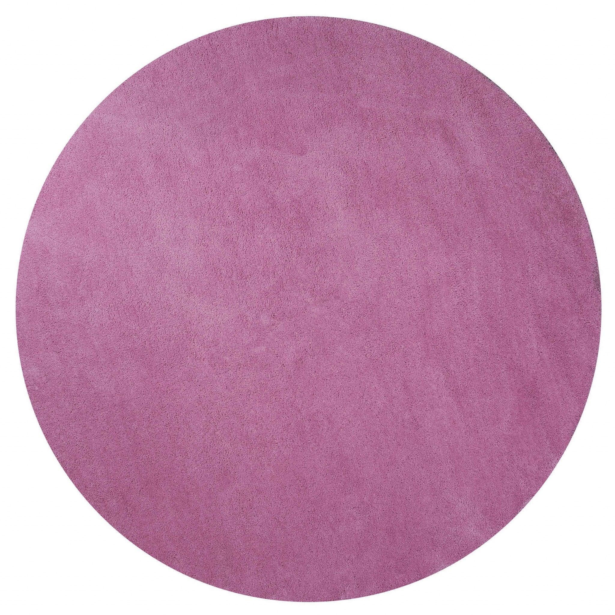 8' Hot Pink Round Indoor Shag Rug Default Title