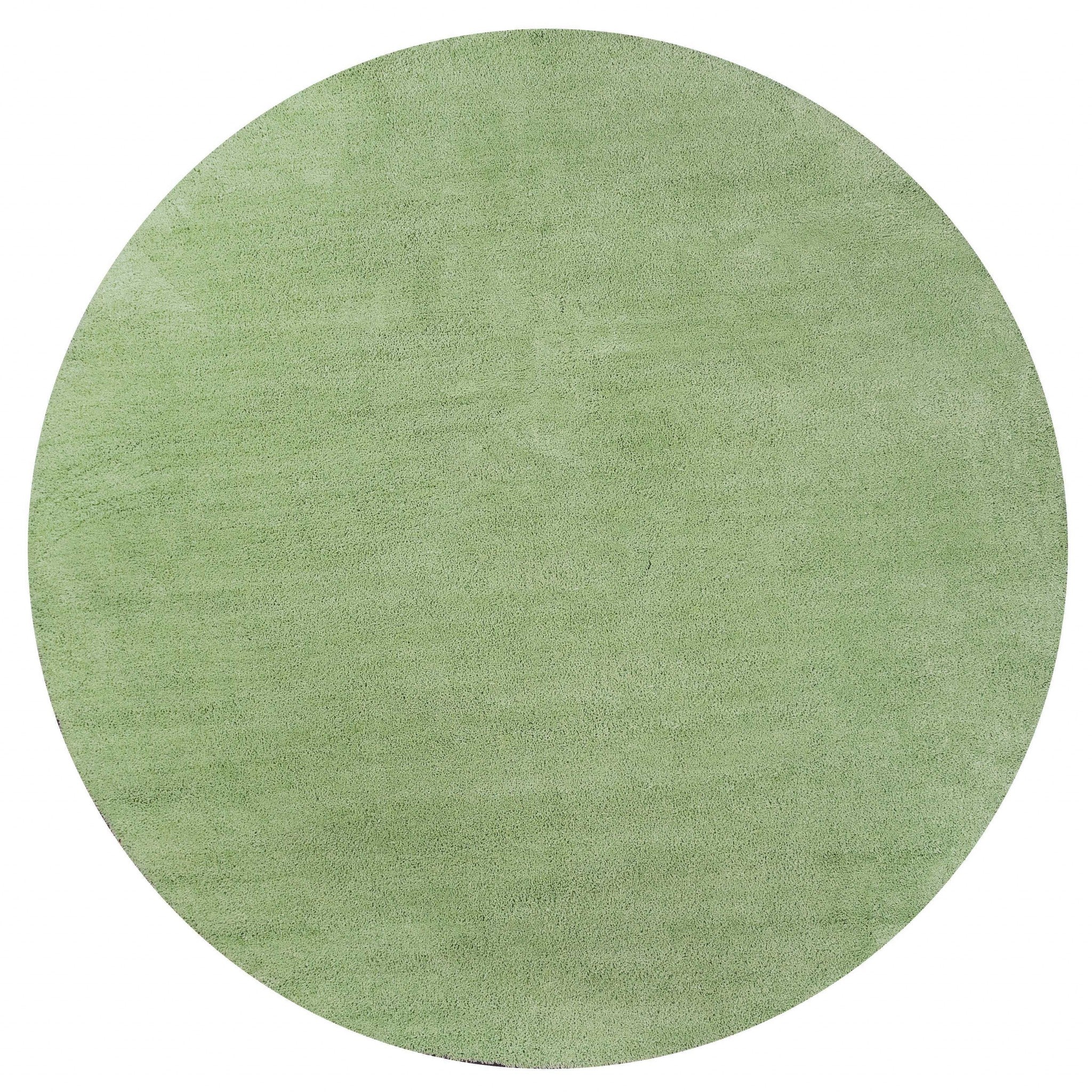 8' Spearmint Green Round Indoor Shag Rug Default Title