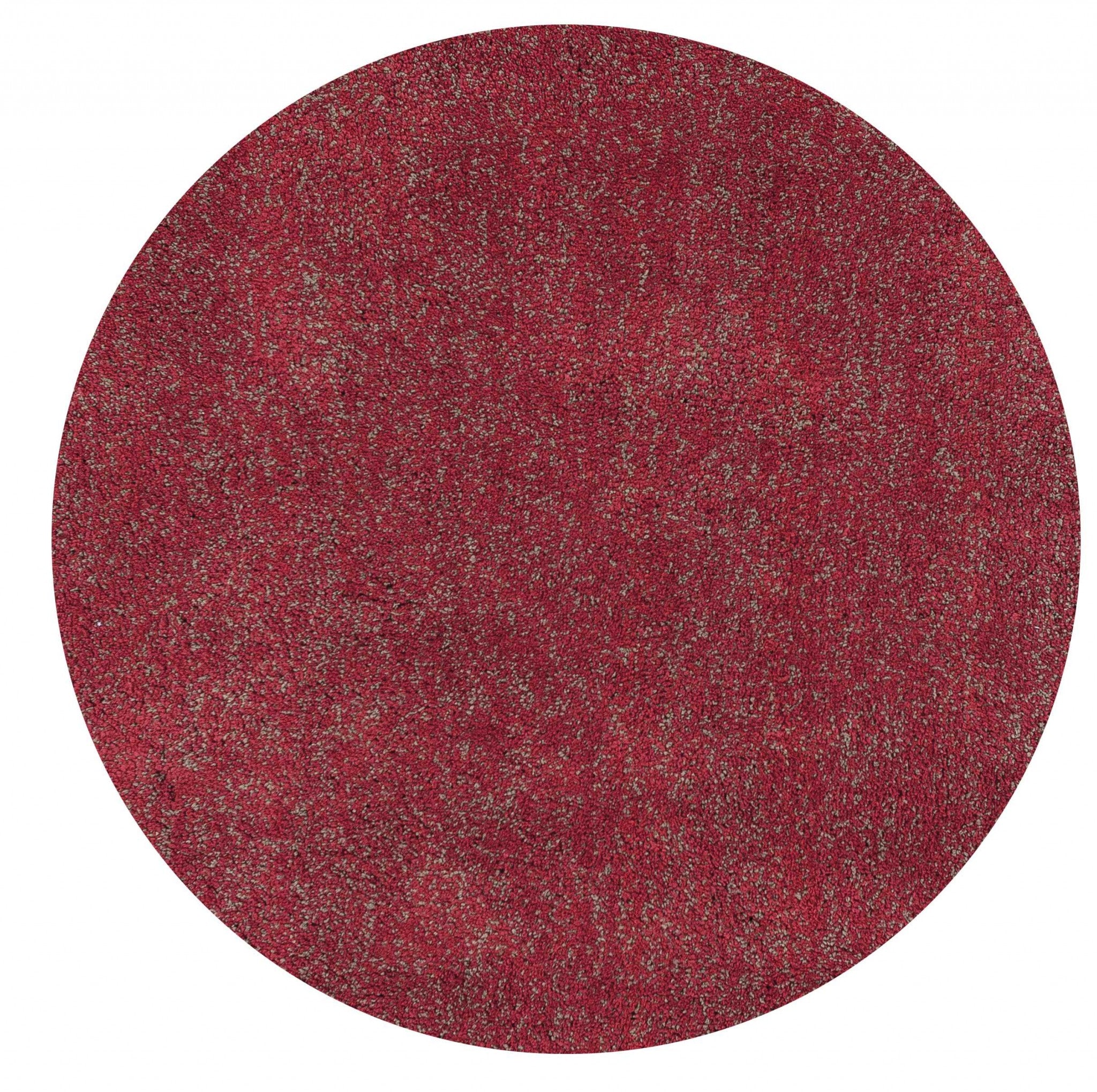 8' Round  Polyester Red Heather Area Rug Default Title