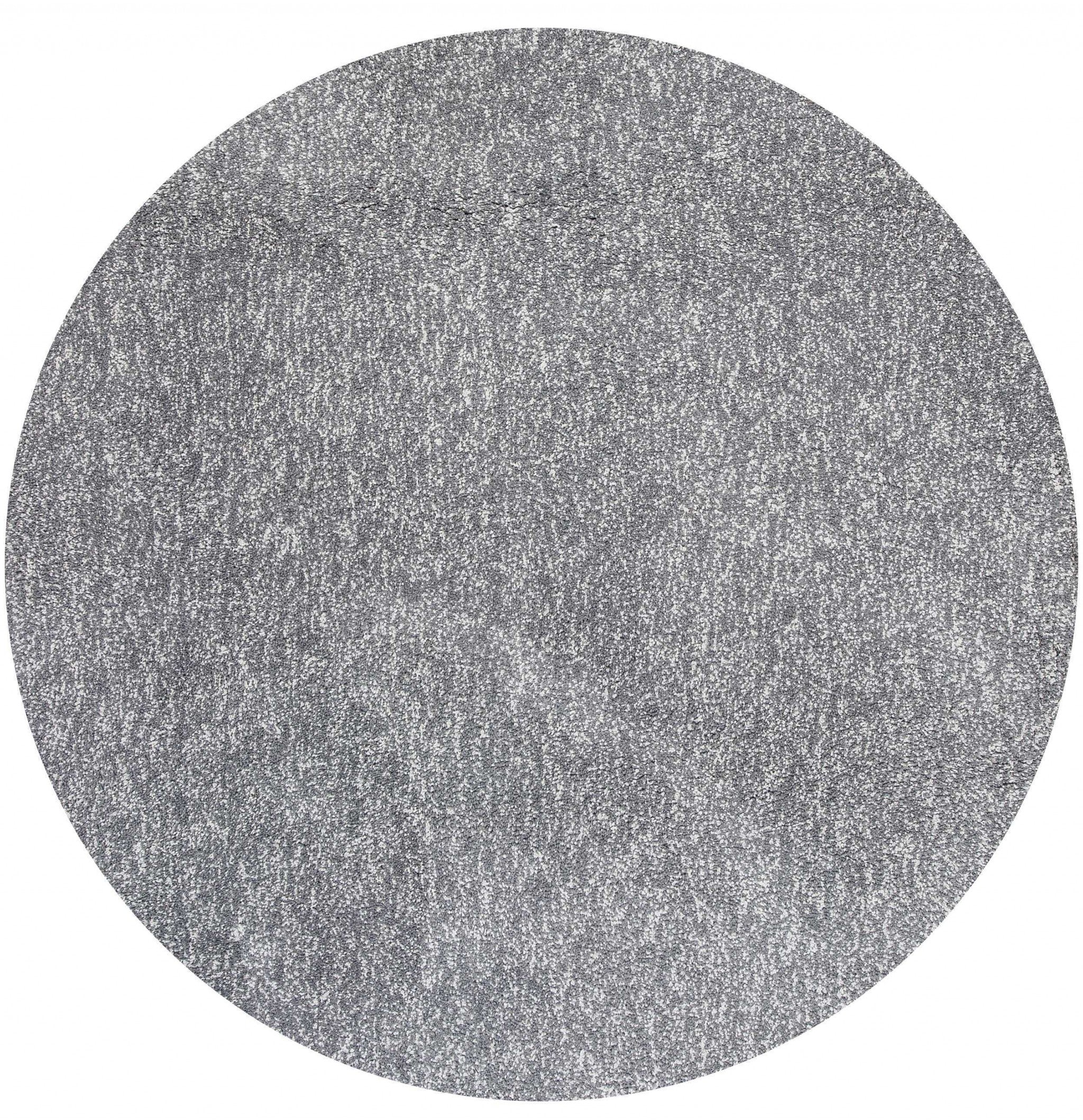 8' Grey Heather Round Indoor Shag Rug Default Title