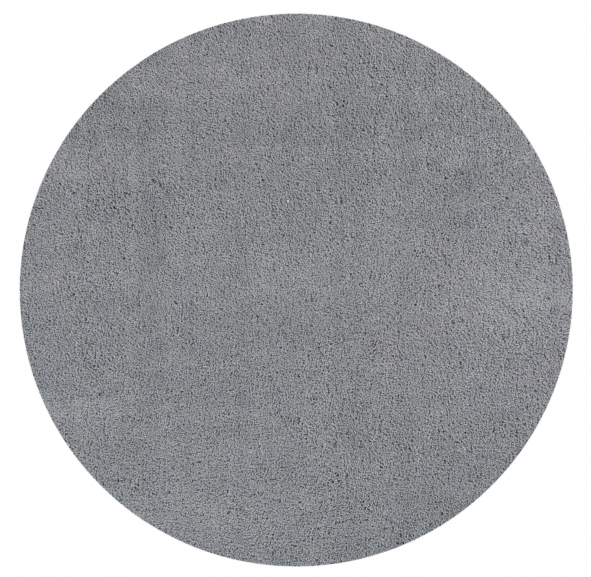8' Round  Polyester Grey Area Rug Default Title