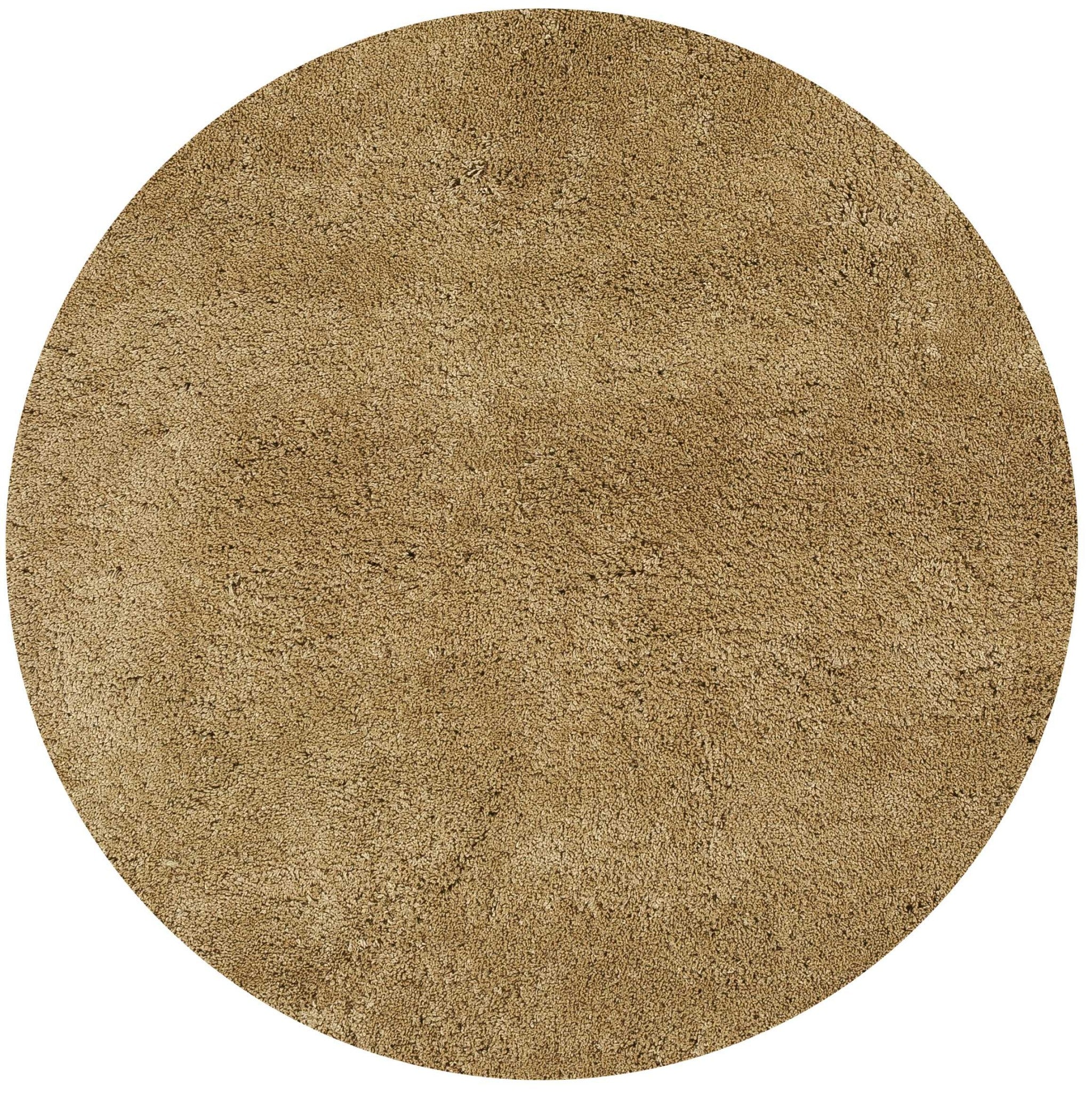 8' Round  Polyester Gold Area Rug Default Title