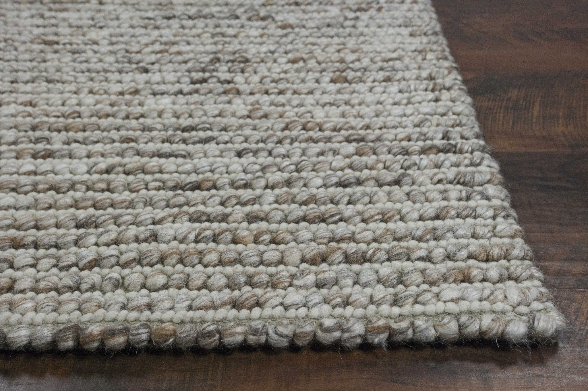 5' x 7'  Natural Wool Boucle Berber Style Area Rug