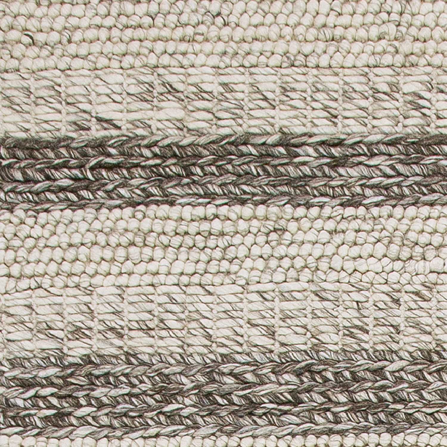 5'x7' Grey White Hand Woven Knobby Stripes Indoor Area Rug