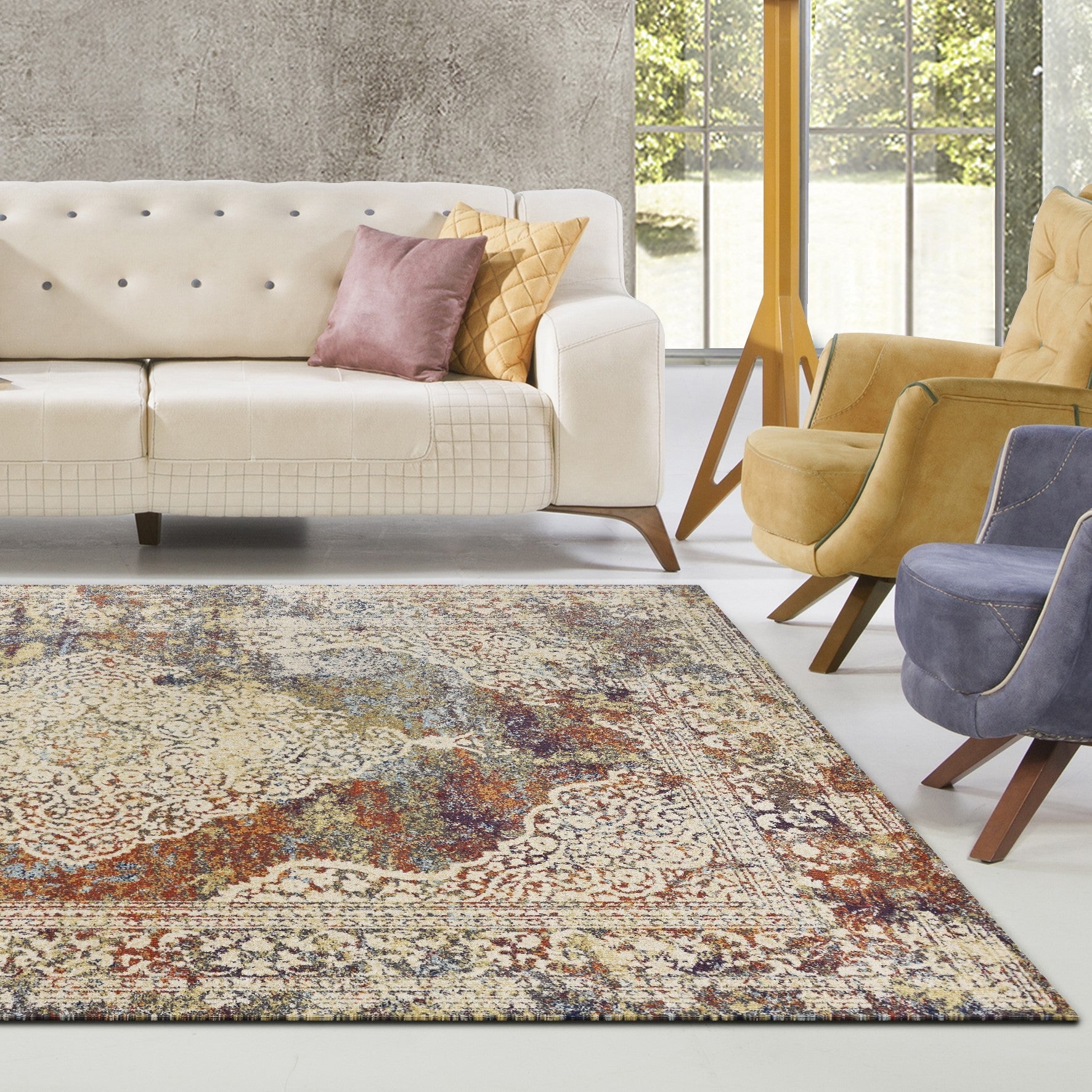 7' x 10'  Polypropylene Multi Area Rug