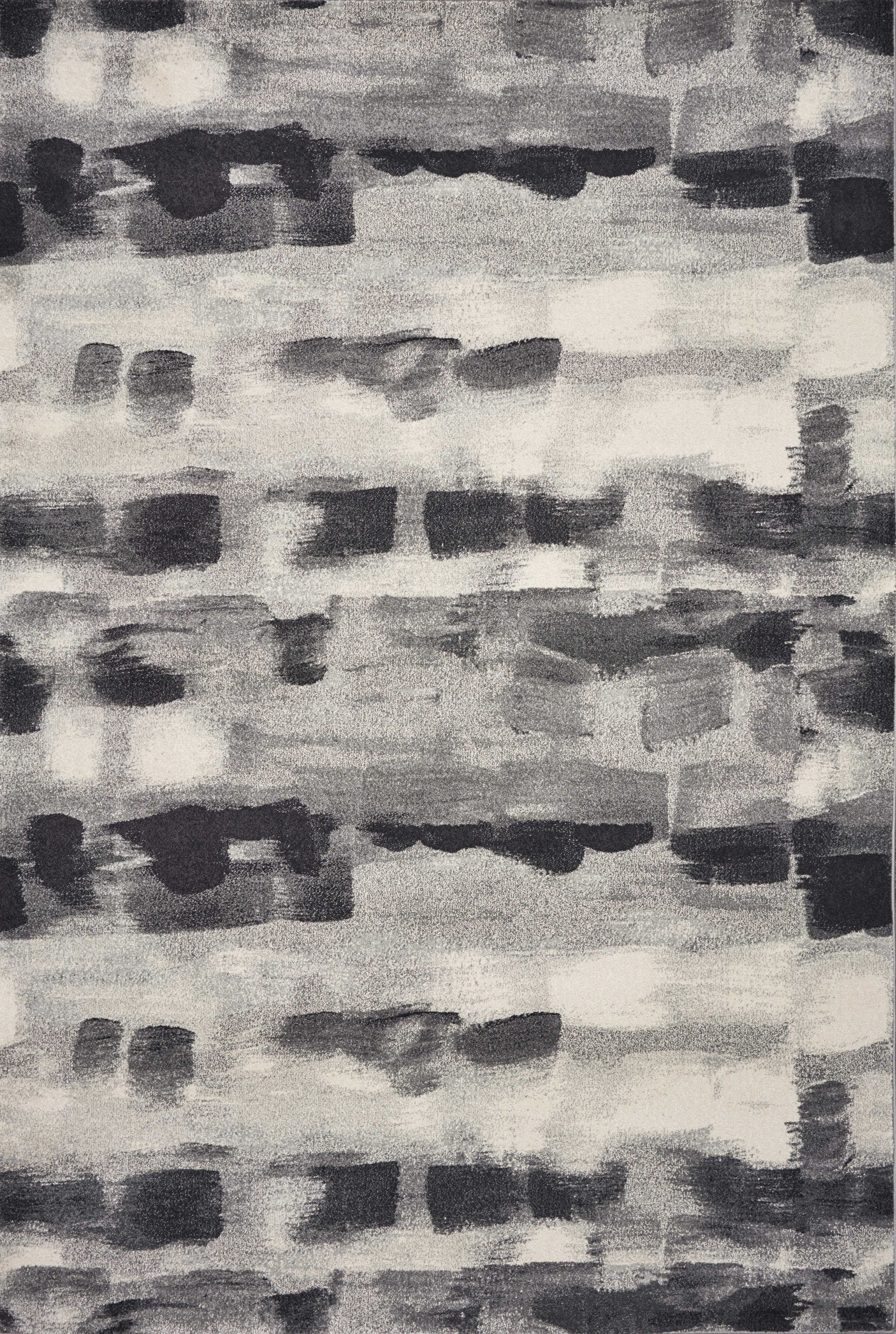 8'x11' Shades of Grey Machine Woven Abstract Brushstroke Indoor Area Rug Default Title